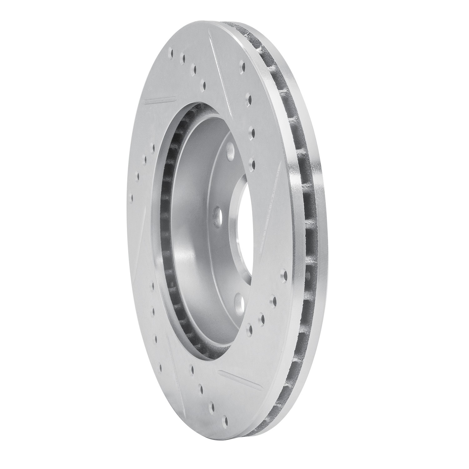 DYN 631-63012L DFC Brake Rotor - Drilled and Slotted - Silver - Image 2