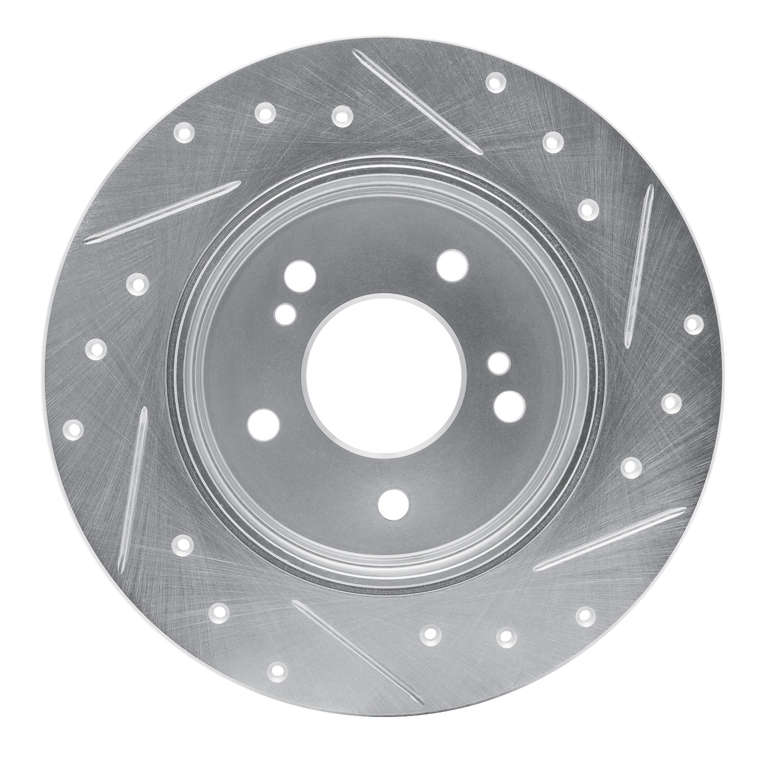DYN 631-63013L DFC Brake Rotor - Drilled and Slotted - Silver - Image 5