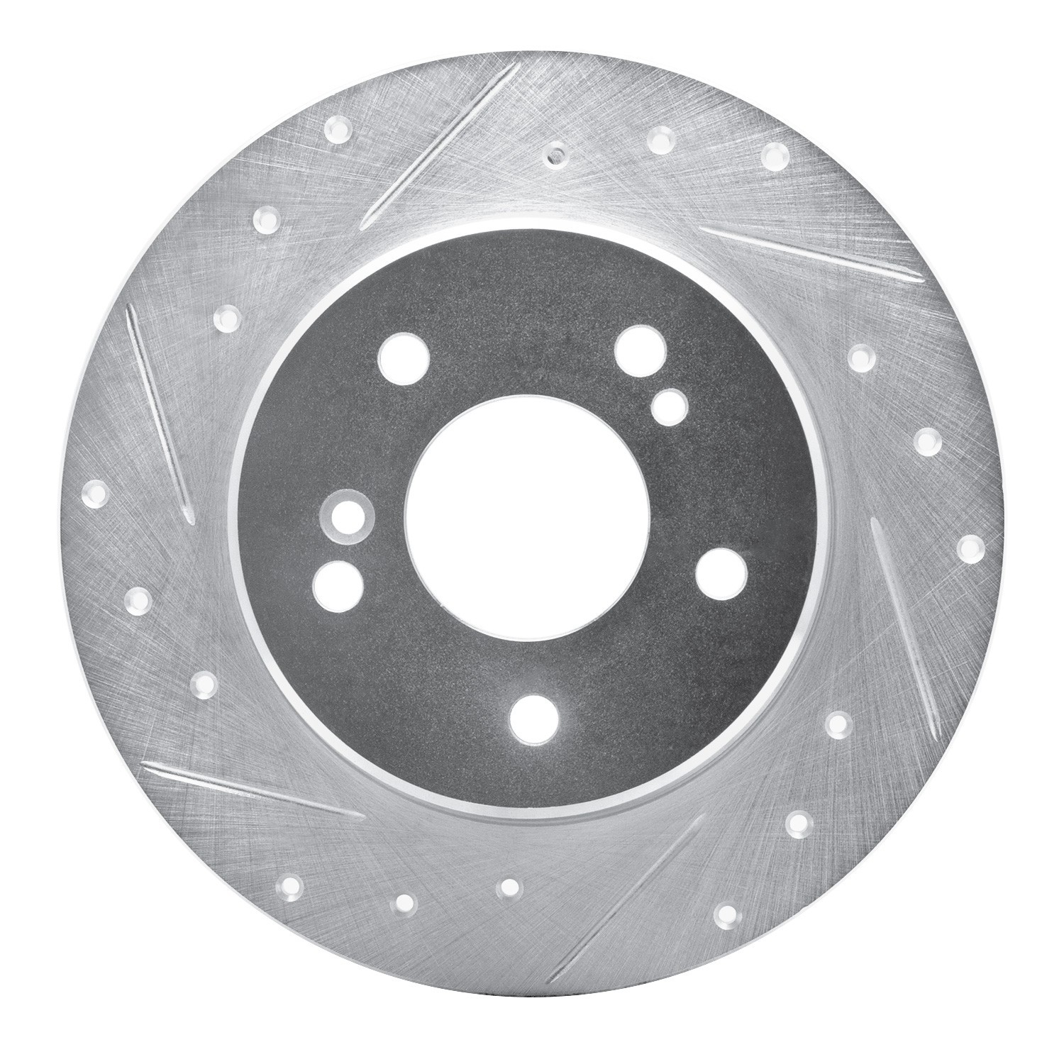 DYN 631-63013L DFC Brake Rotor - Drilled and Slotted - Silver - Image 2