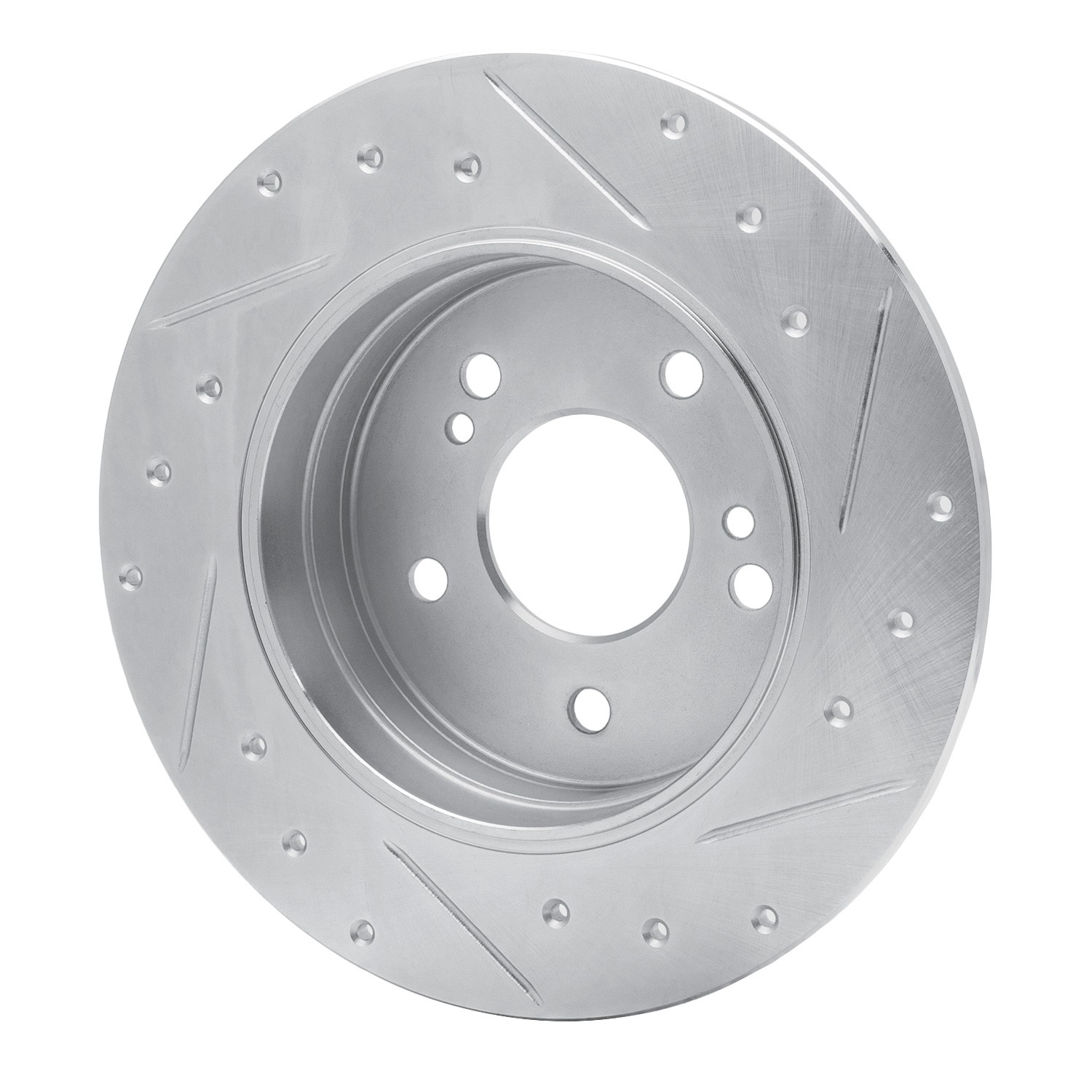 DYN 631-63013L DFC Brake Rotor - Drilled and Slotted - Silver - Image 3