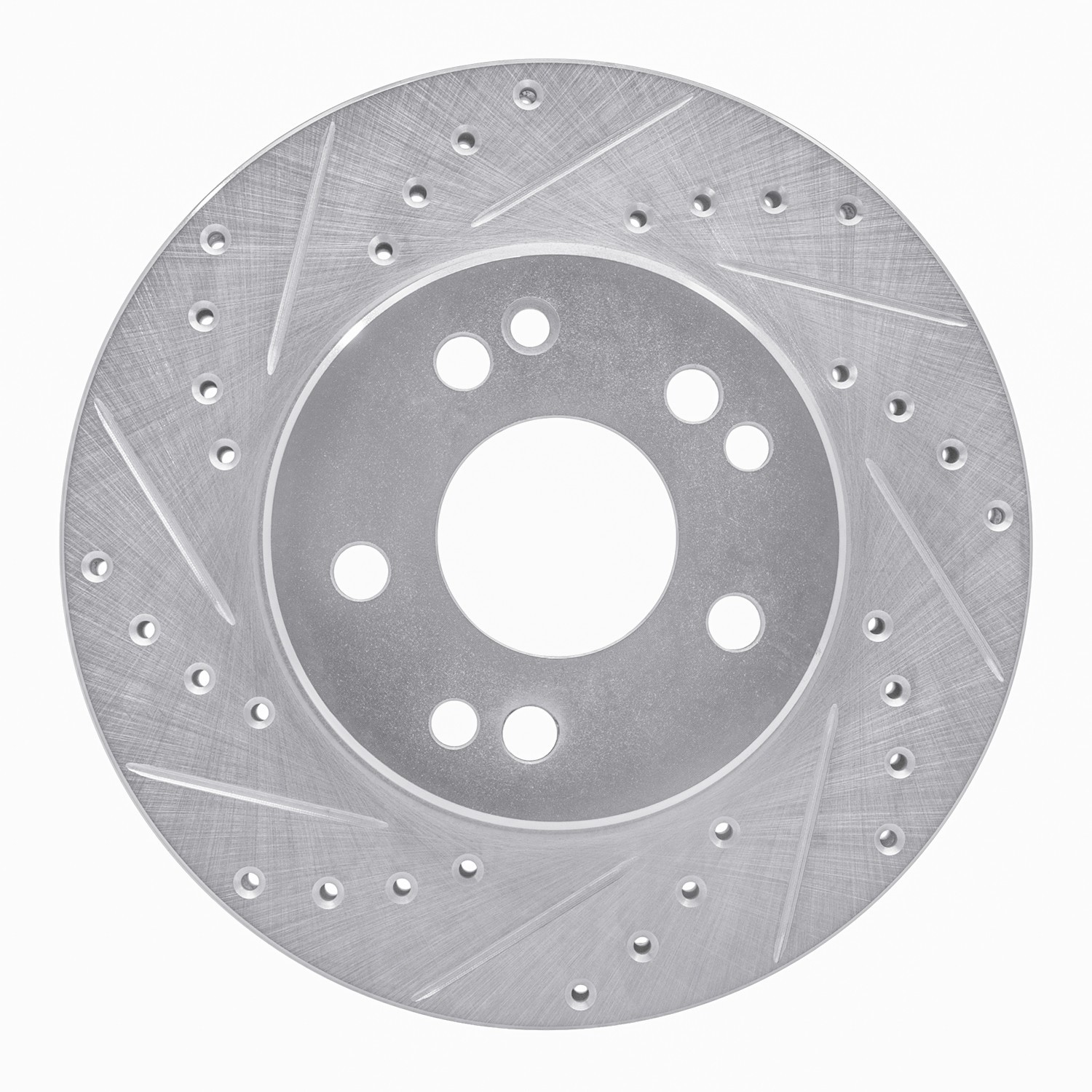 DYN 631-63016L DFC Brake Rotor - Drilled and Slotted - Silver