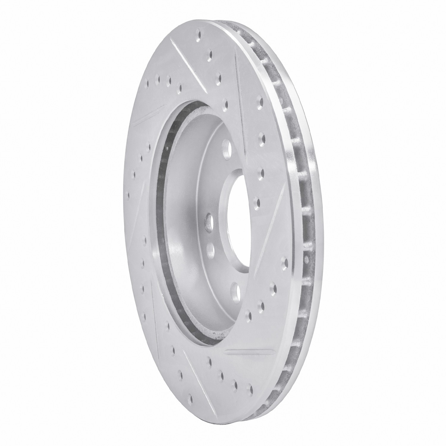 DYN 631-63016L DFC Brake Rotor - Drilled and Slotted - Silver - Image 2
