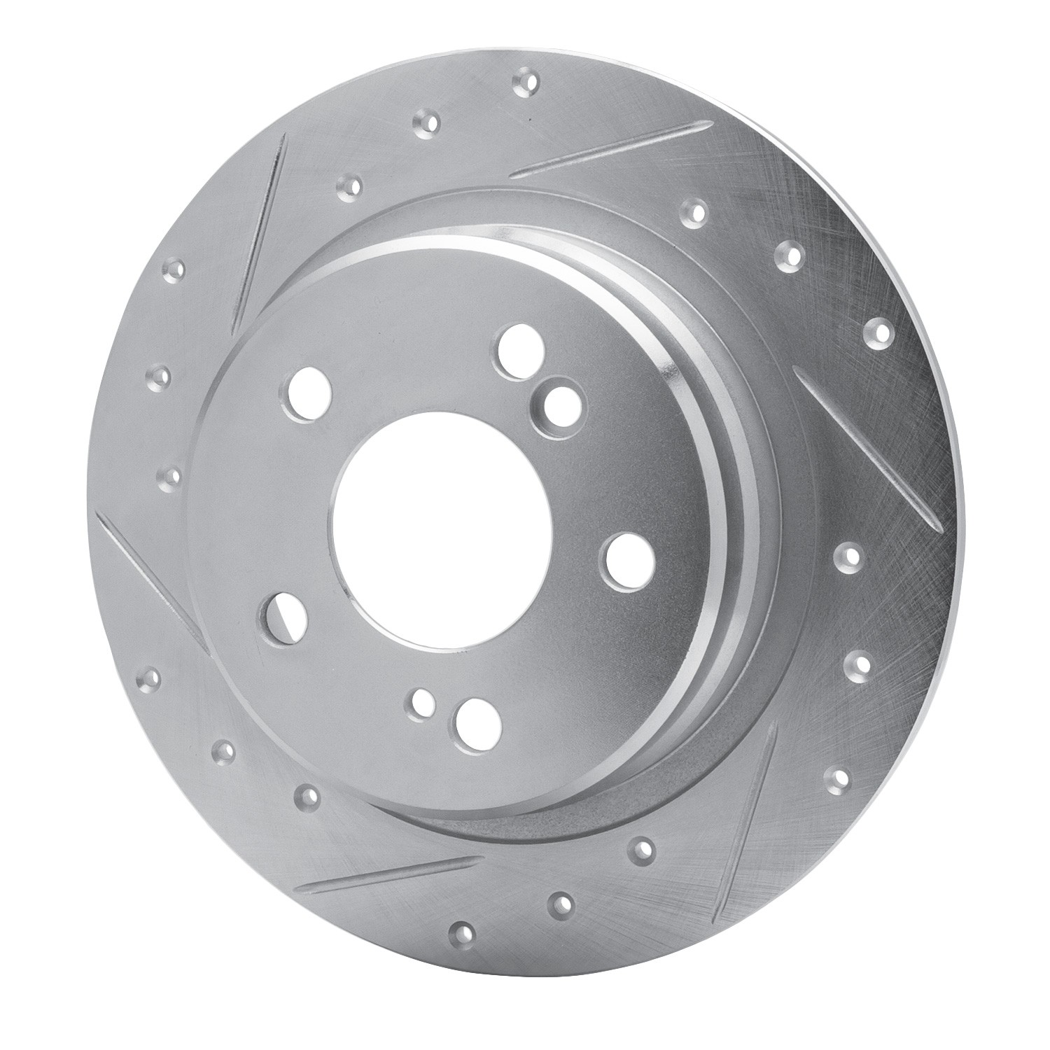 DYN 631-63018L DFC Brake Rotor - Drilled and Slotted - Silver - Image 3