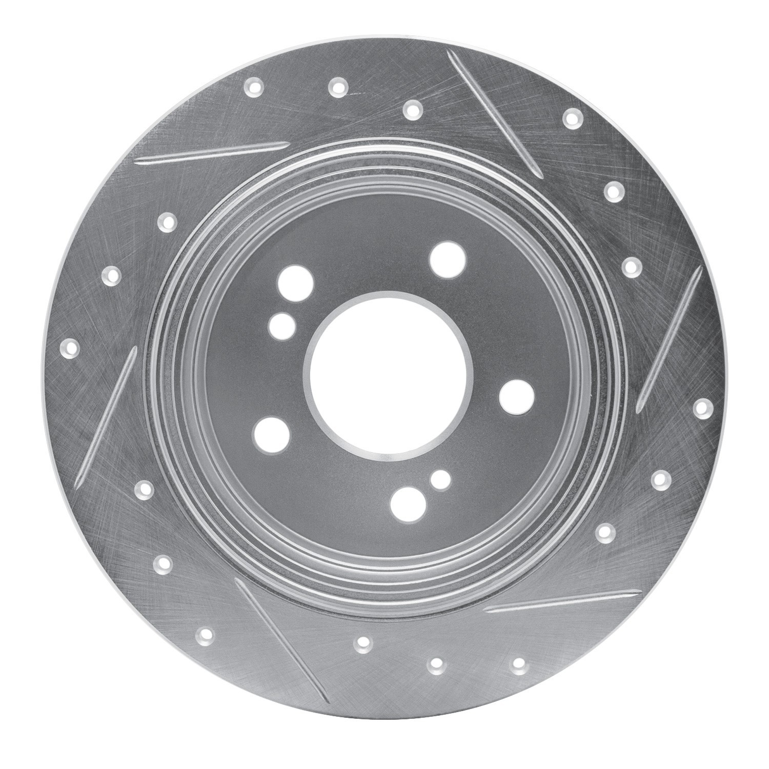 DYN 631-63018L DFC Brake Rotor - Drilled and Slotted - Silver - Image 4