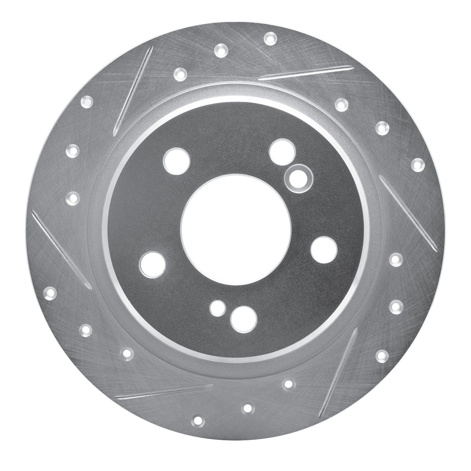 DYN 631-63018L DFC Brake Rotor - Drilled and Slotted - Silver