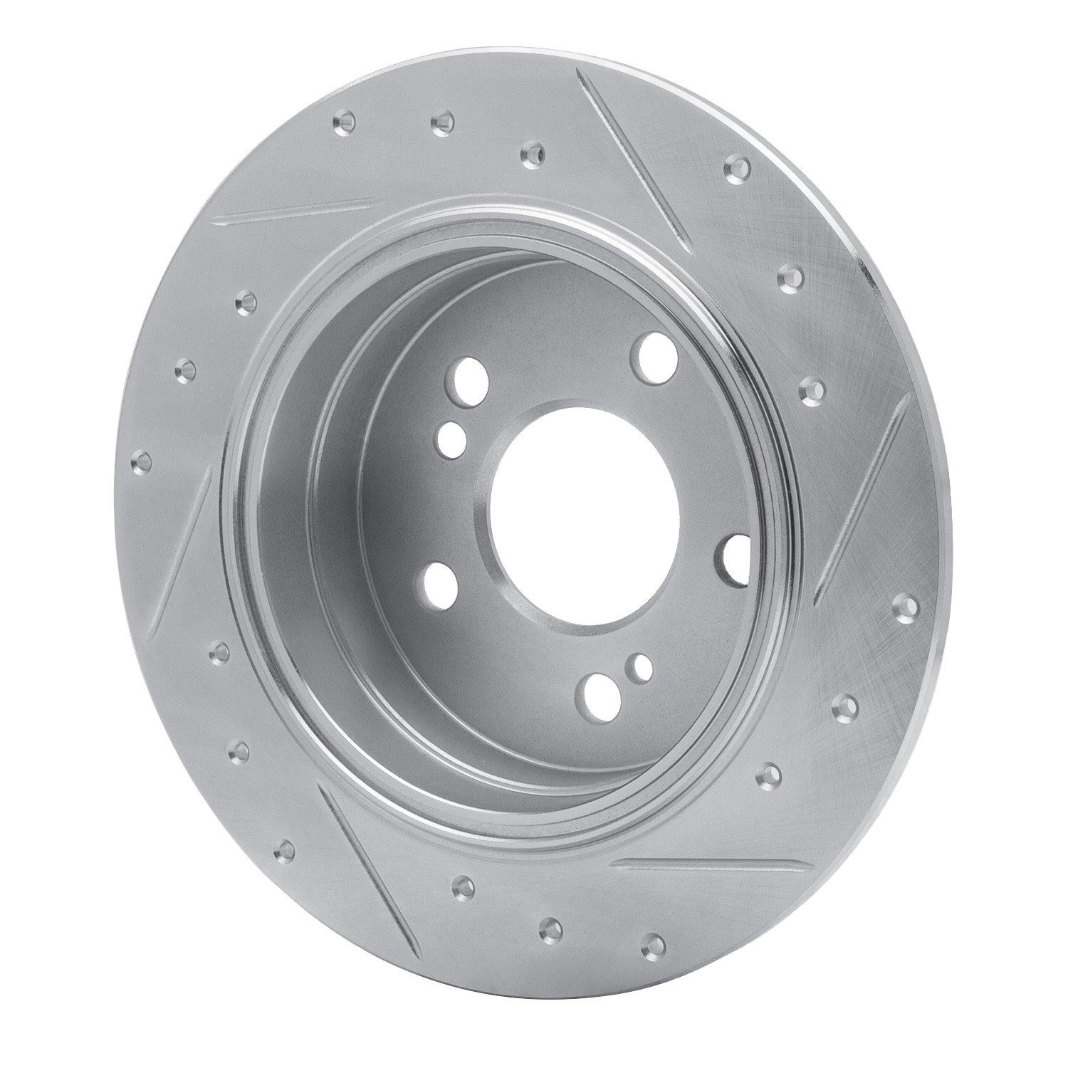 DYN 631-63018L DFC Brake Rotor - Drilled and Slotted - Silver - Image 2