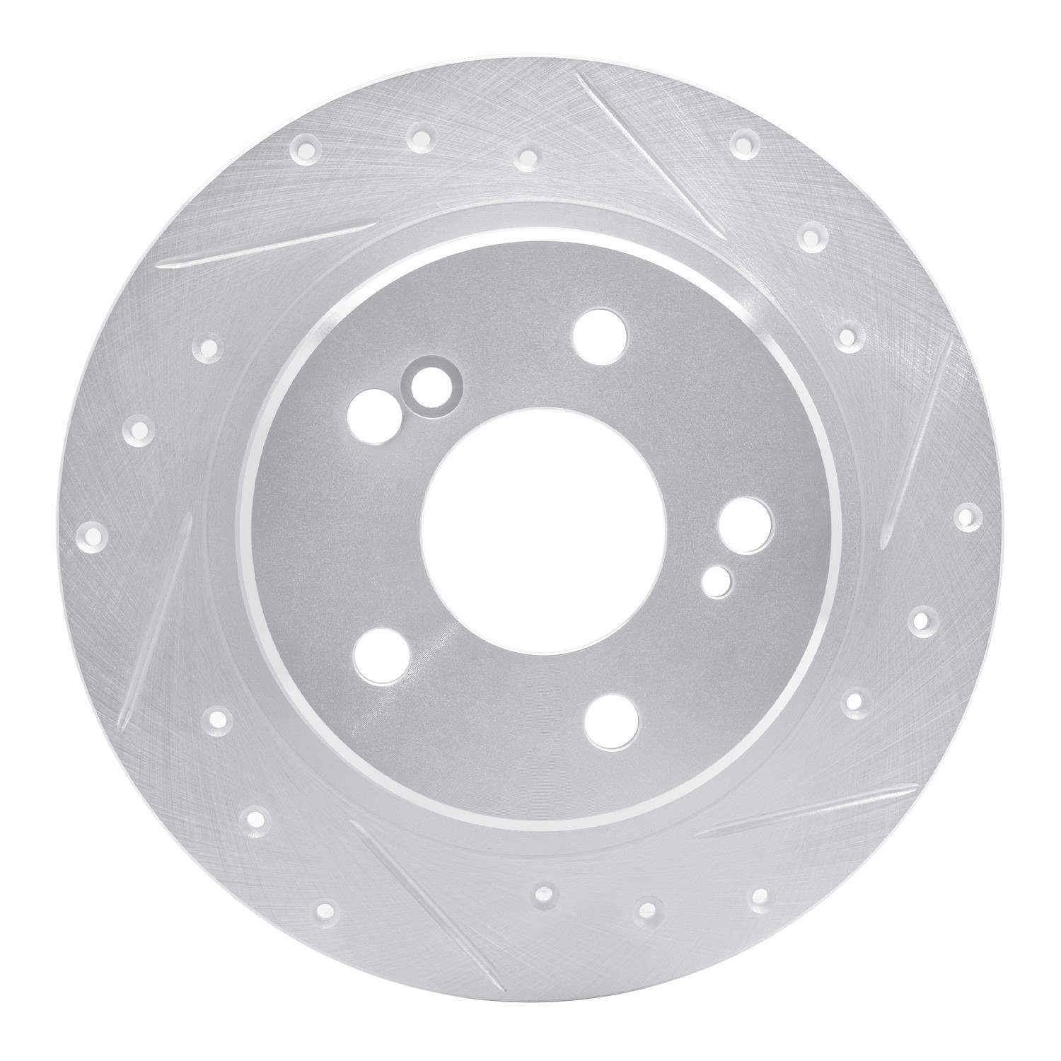 DYN 631-63018R DFC Brake Rotor - Drilled and Slotted - Silver