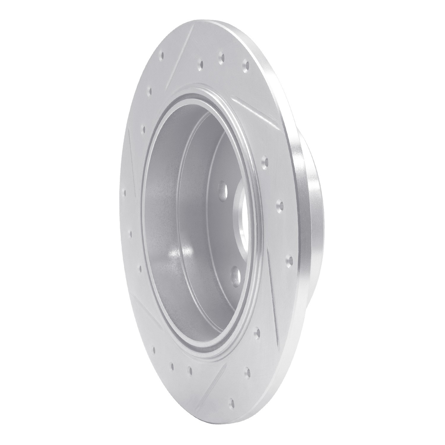 DYN 631-63018R DFC Brake Rotor - Drilled and Slotted - Silver - Image 2