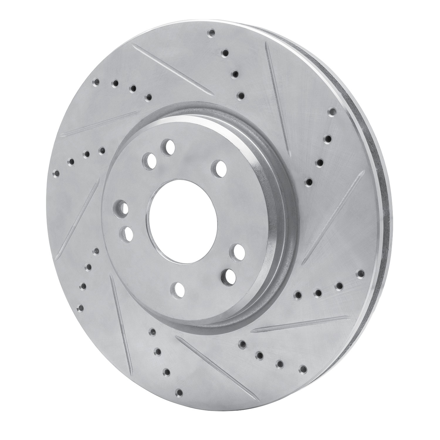 DYN 631-63028D DFC Brake Rotor - Drilled and Slotted - Silver - Image 3