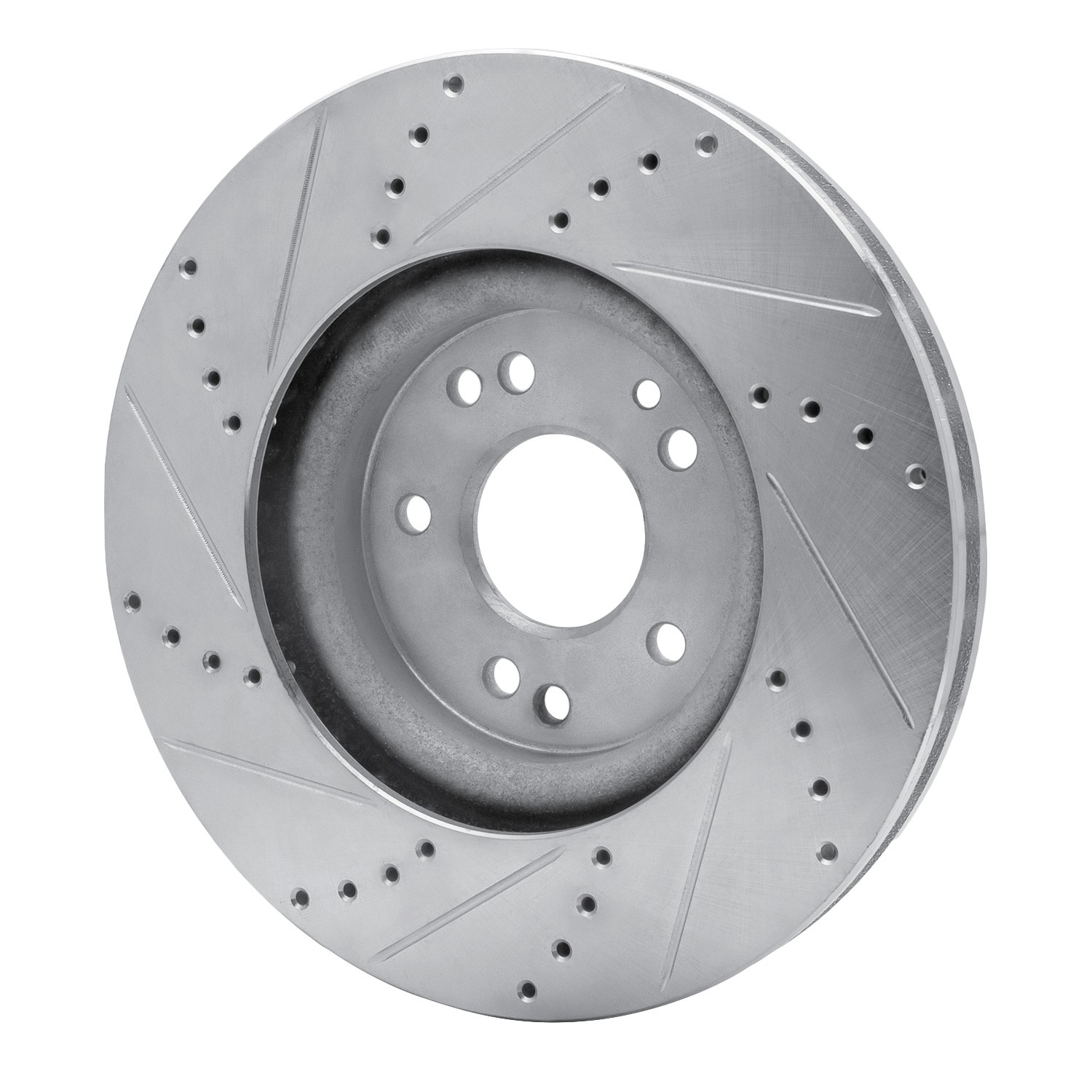DYN 631-63028D DFC Brake Rotor - Drilled and Slotted - Silver - Image 2