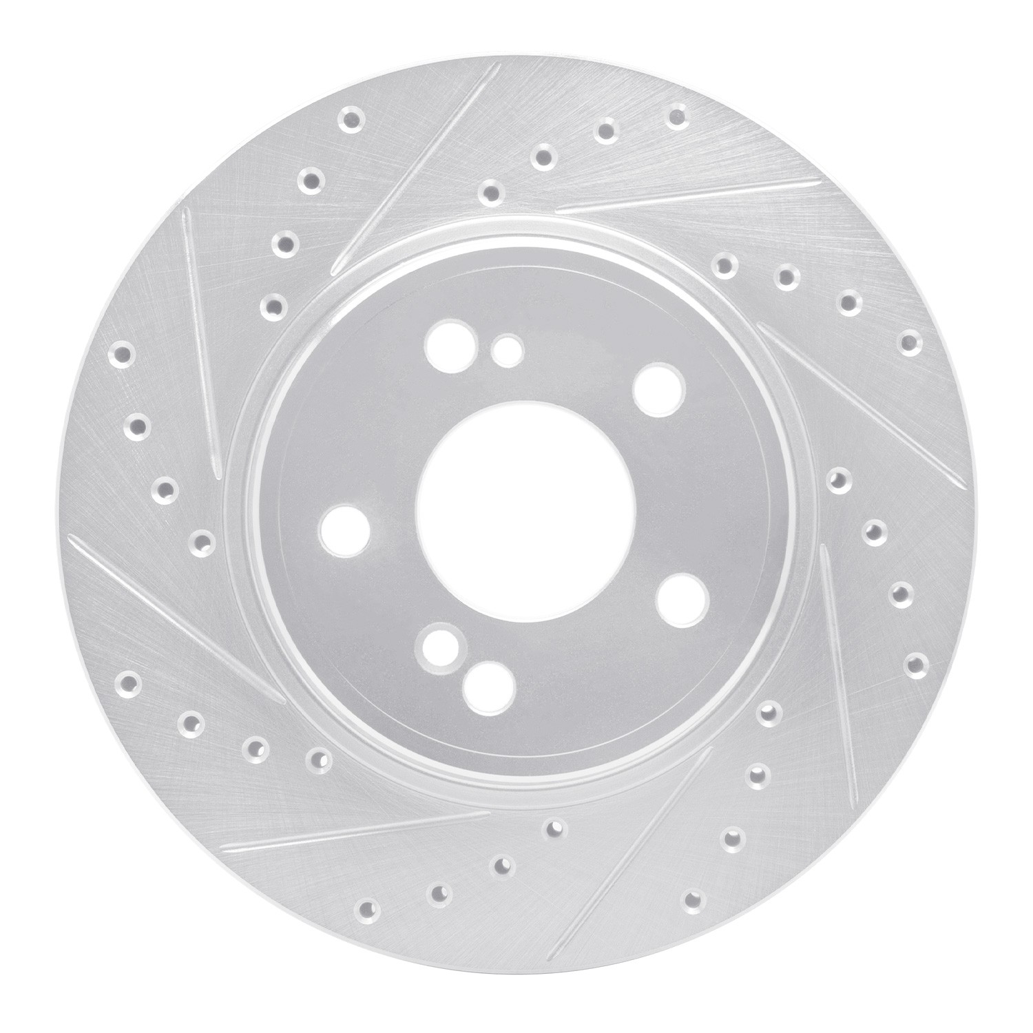 DYN 631-63030L DFC Brake Rotor - Drilled and Slotted - Silver - Image 2