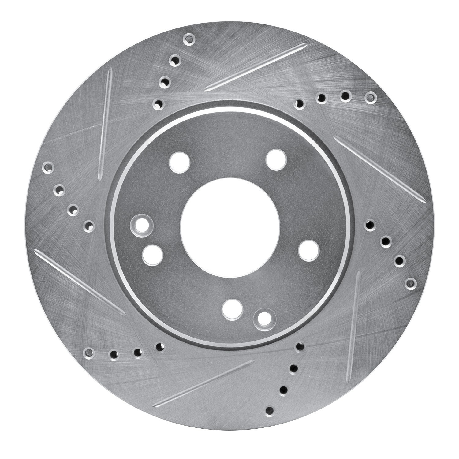 DYN 631-63047L DFC Brake Rotor - Drilled and Slotted - Silver