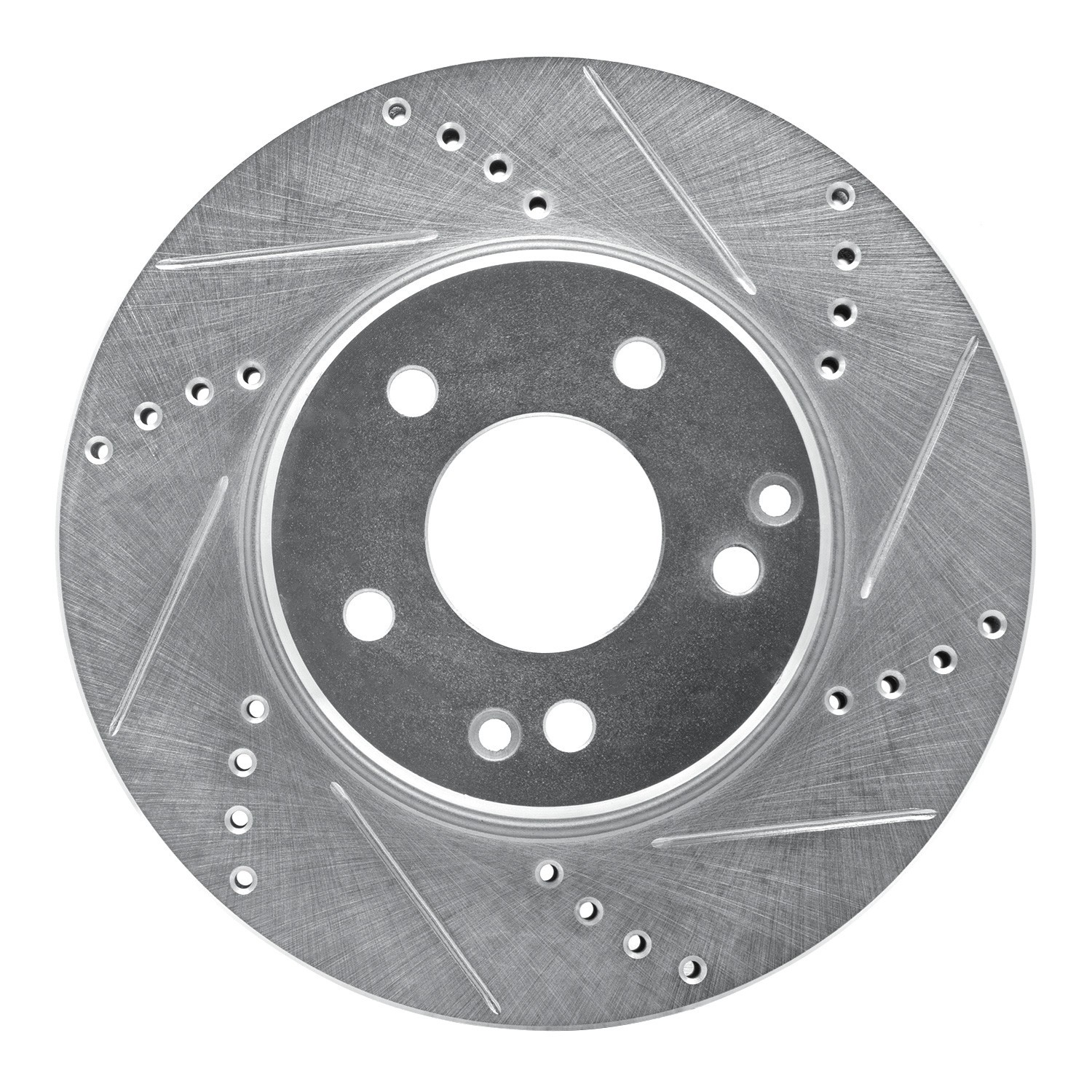 DYN 631-63047R DFC Brake Rotor - Drilled and Slotted - Silver