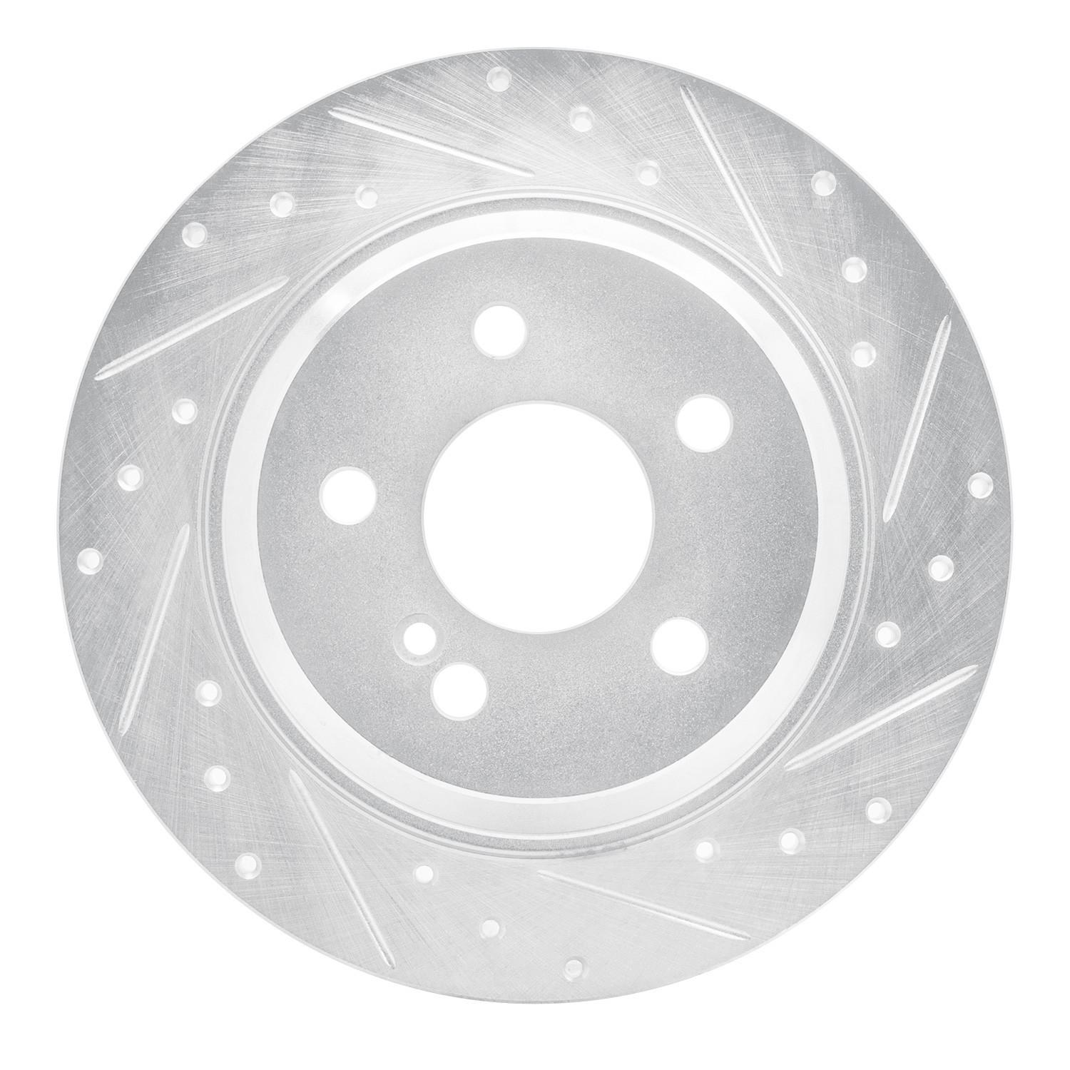 DYN 631-63078R DFC Brake Rotor - Drilled and Slotted - Silver