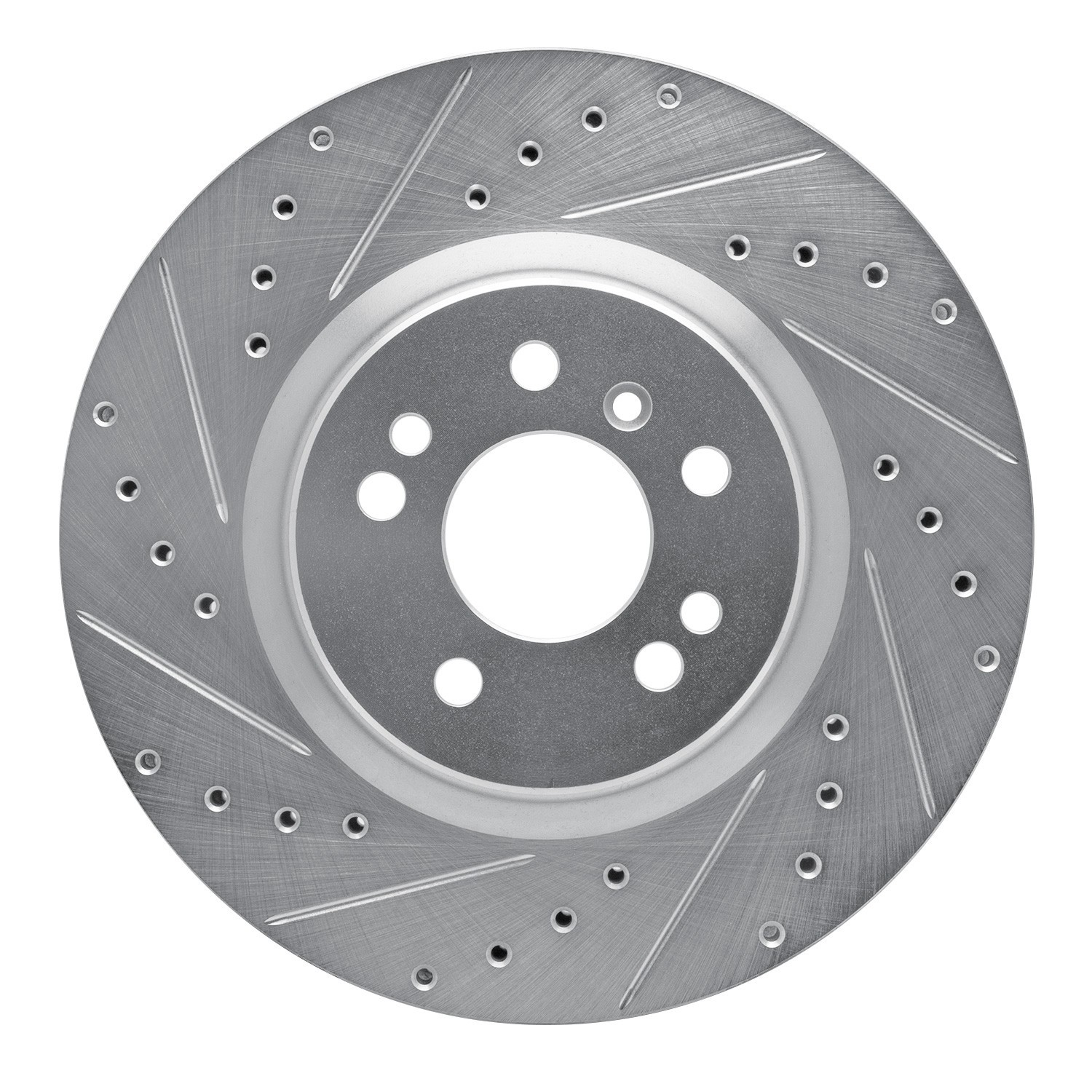 DYN 631-63128L DFC Brake Rotor - Drilled and Slotted - Silver