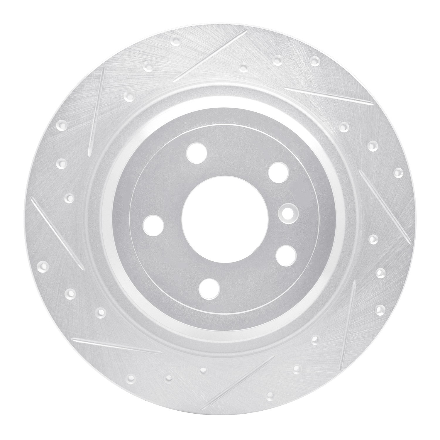 DYN 631-63143L DFC Brake Rotor - Drilled and Slotted - Silver