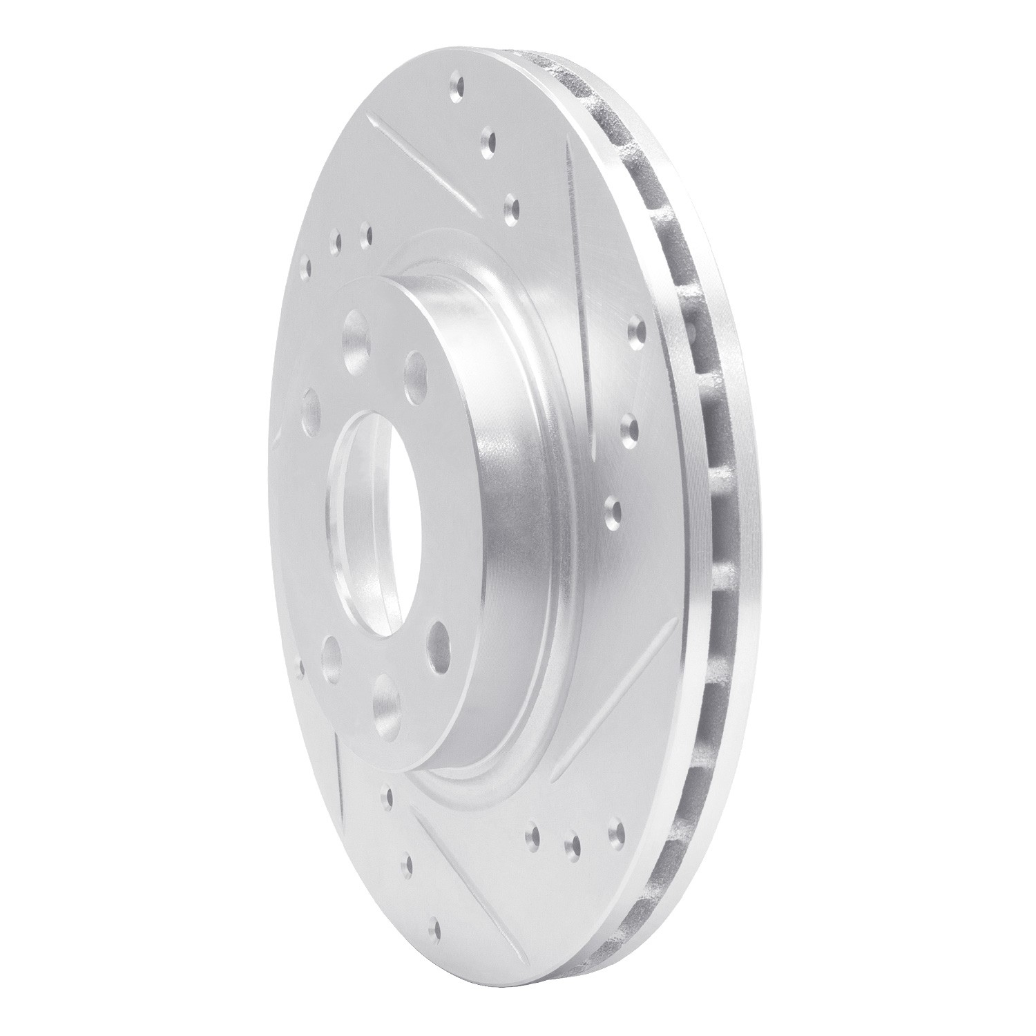 DYN 631-63159R DFC Brake Rotor - Drilled and Slotted - Silver
