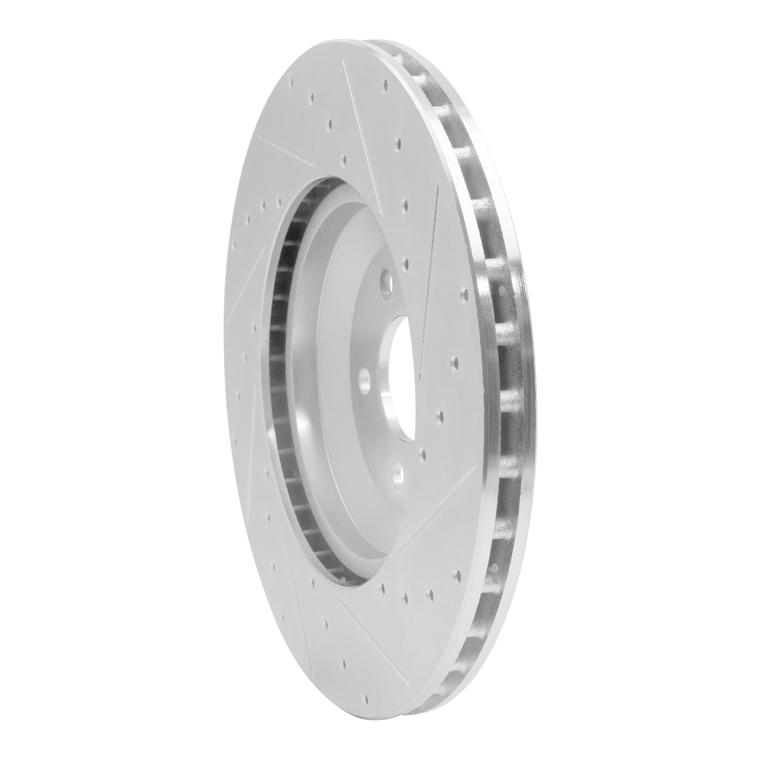 DYN 631-63166L DFC Brake Rotor - Drilled and Slotted - Silver - Image 2