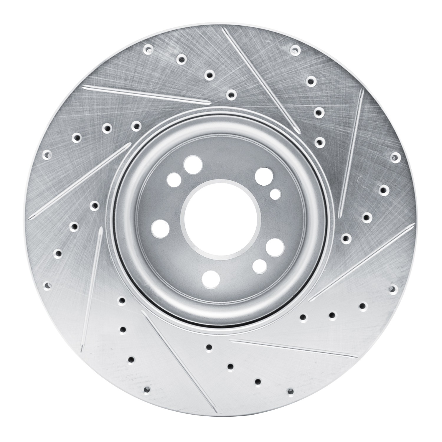 DYN 631-63181L DFC Brake Rotor - Drilled and Slotted - Silver