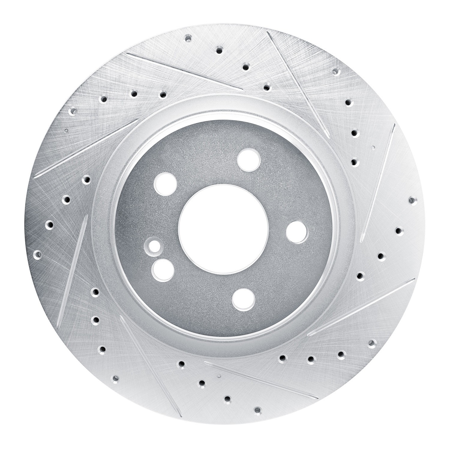 DYN 631-63183R DFC Brake Rotor - Drilled and Slotted - Silver