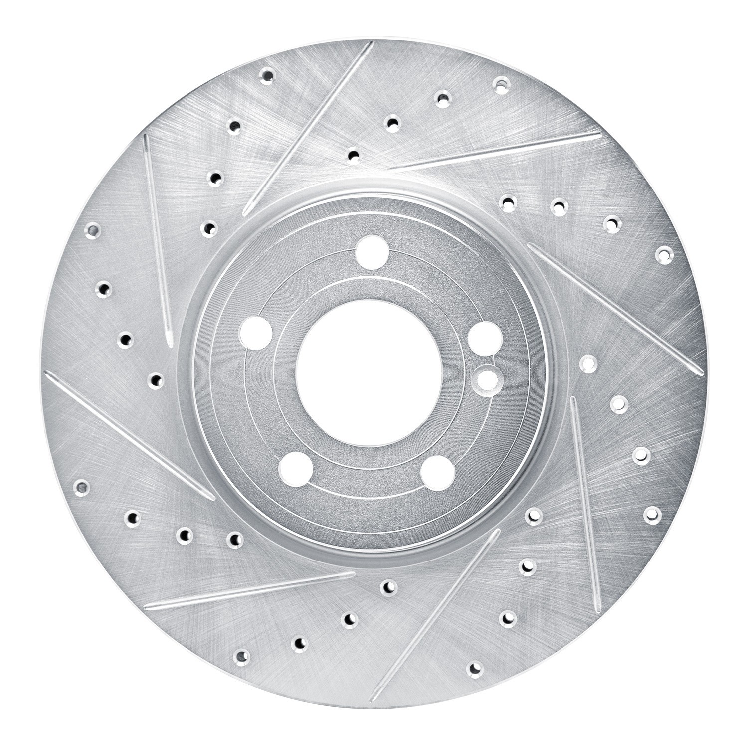 DYN 631-63186L DFC Brake Rotor - Drilled and Slotted - Silver