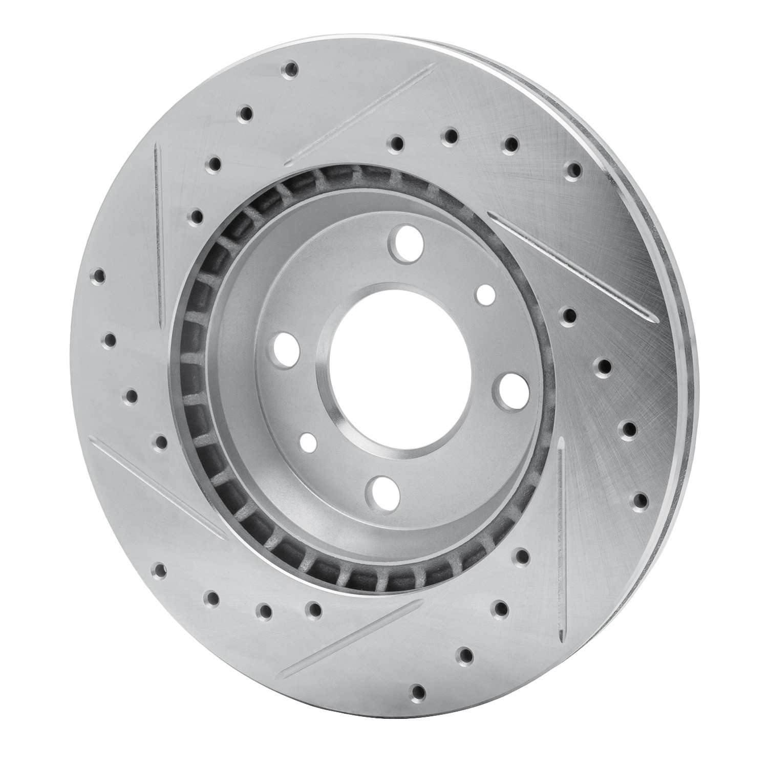 DYN 631-65005R DFC Brake Rotor - Drilled and Slotted - Silver - Image 5