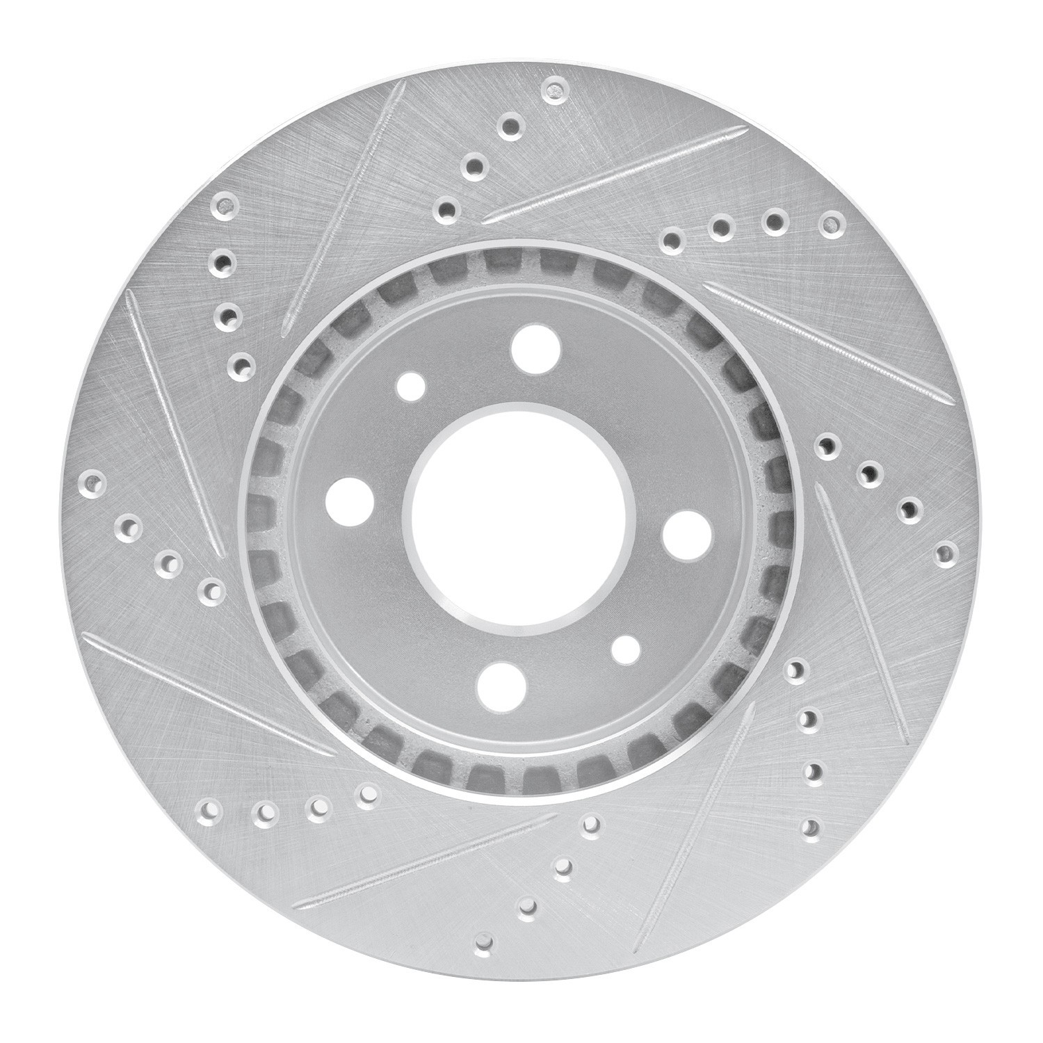 DYN 631-65007R DFC Brake Rotor - Drilled and Slotted - Silver - Image 4