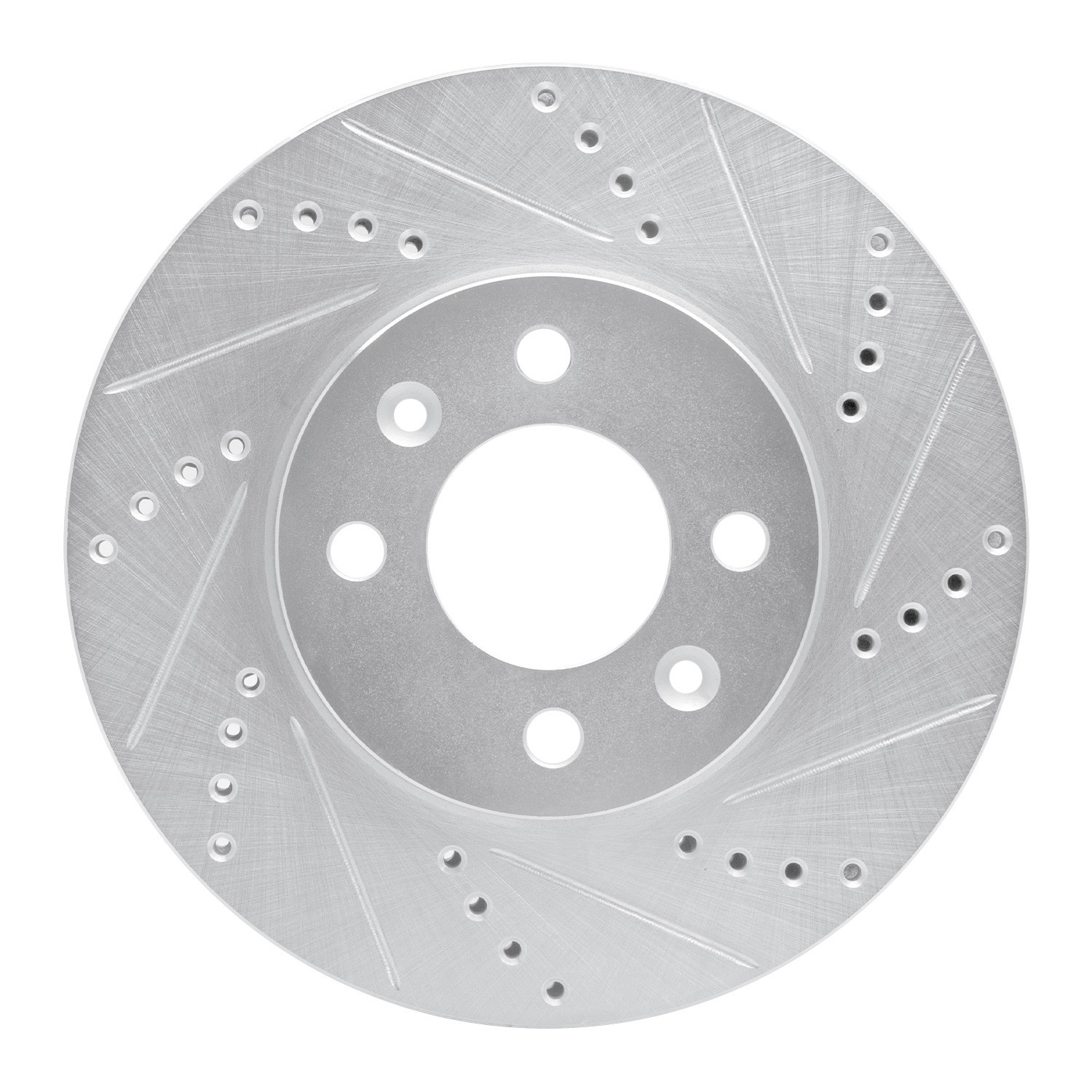 DYN 631-65007R DFC Brake Rotor - Drilled and Slotted - Silver