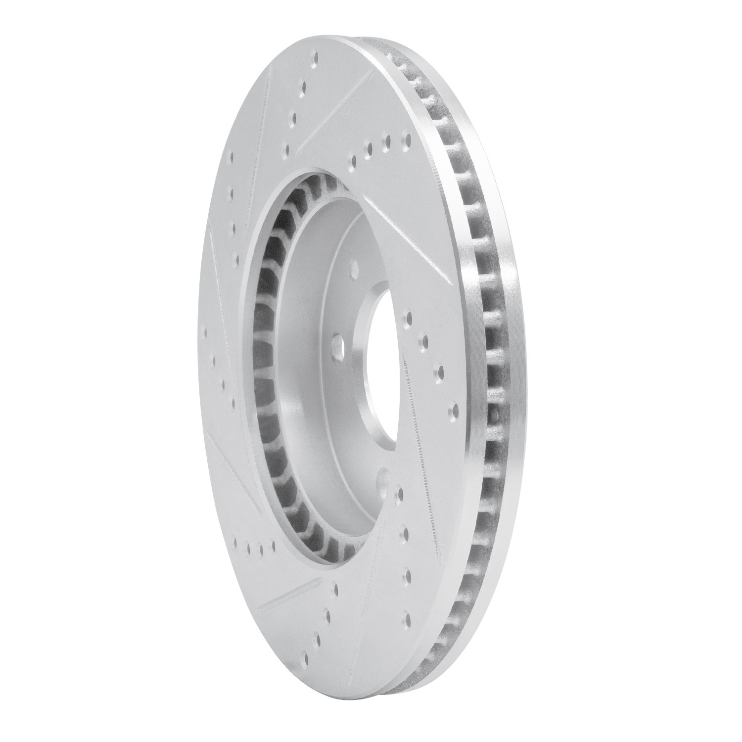DYN 631-65007R DFC Brake Rotor - Drilled and Slotted - Silver - Image 2