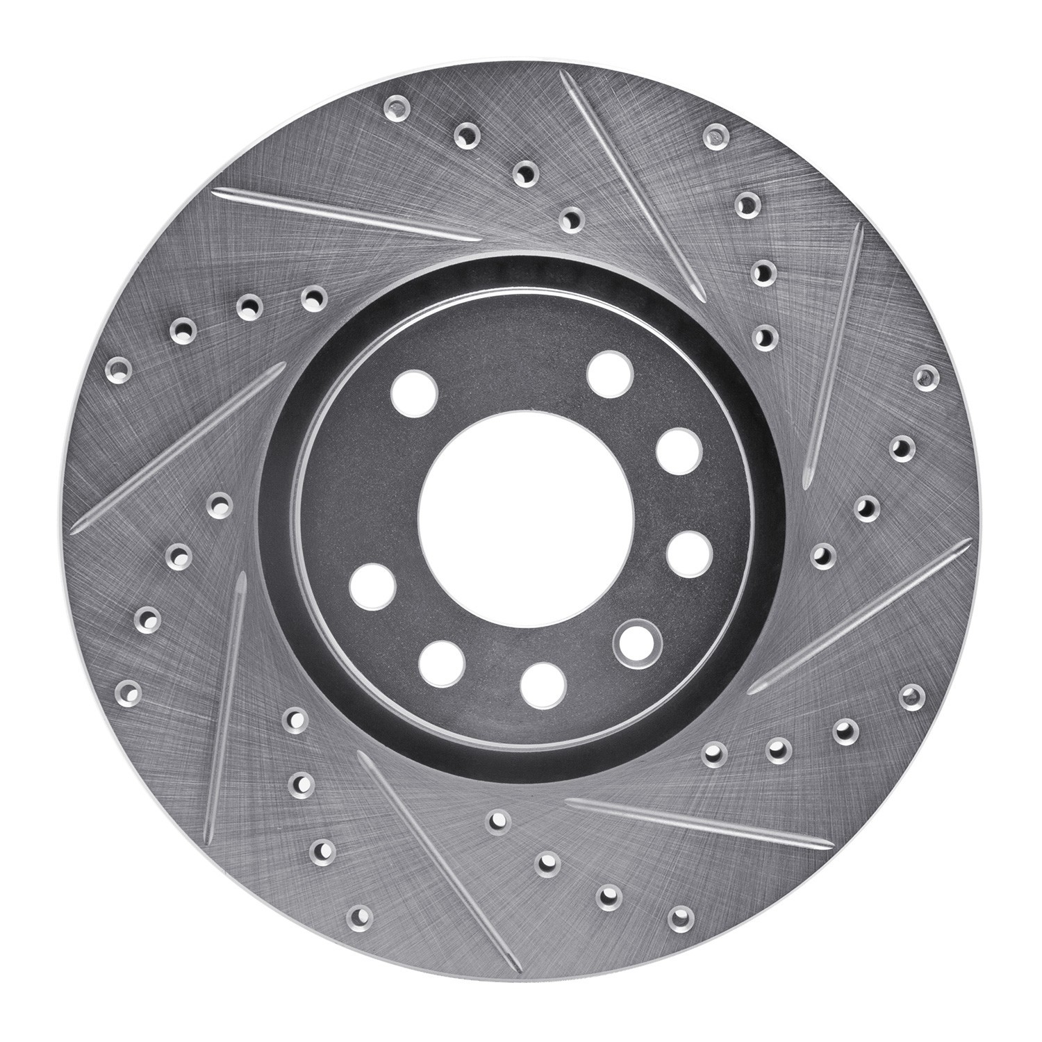 DYN 631-65013R DFC Brake Rotor - Drilled and Slotted - Silver