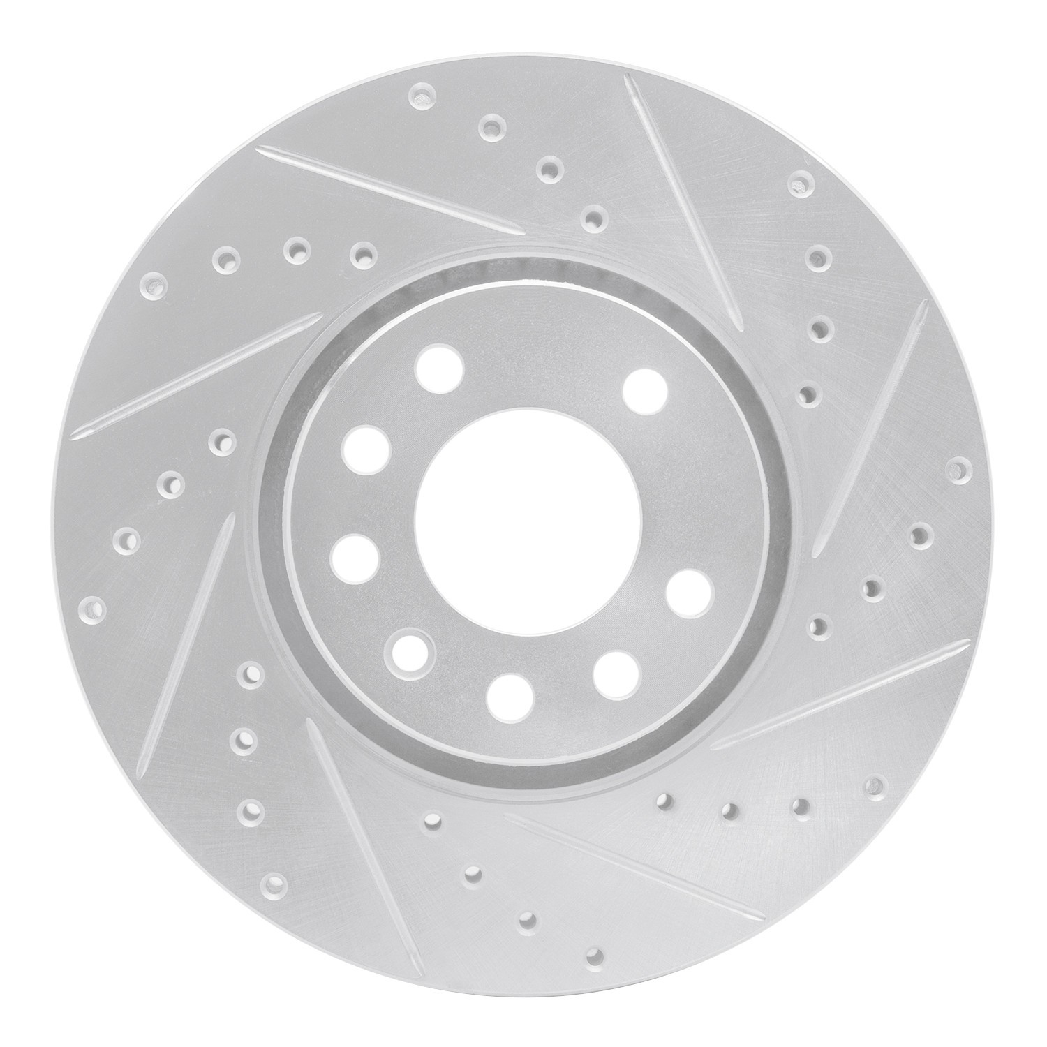 DYN 631-65016R DFC Brake Rotor - Drilled and Slotted - Silver