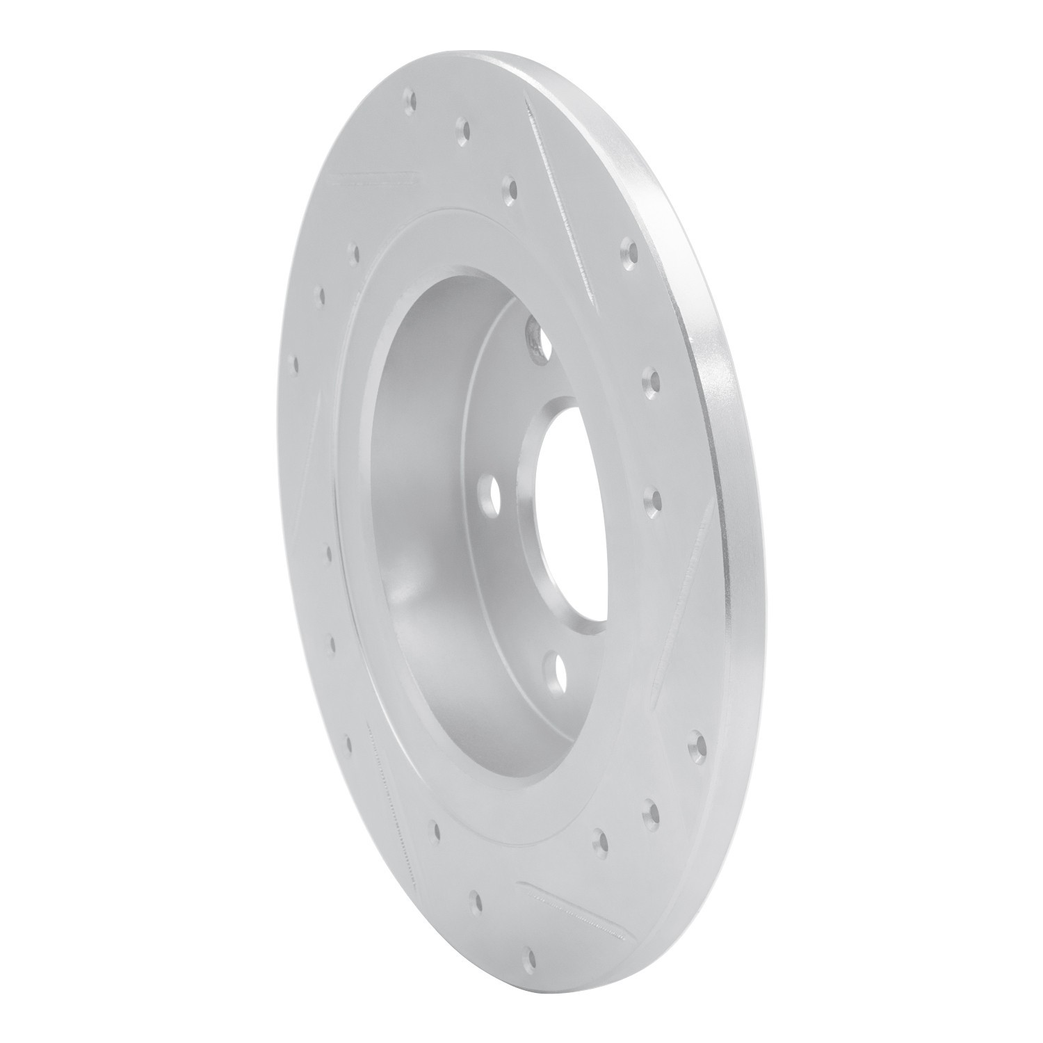 DYN 631-65017L DFC Brake Rotor - Drilled and Slotted - Silver