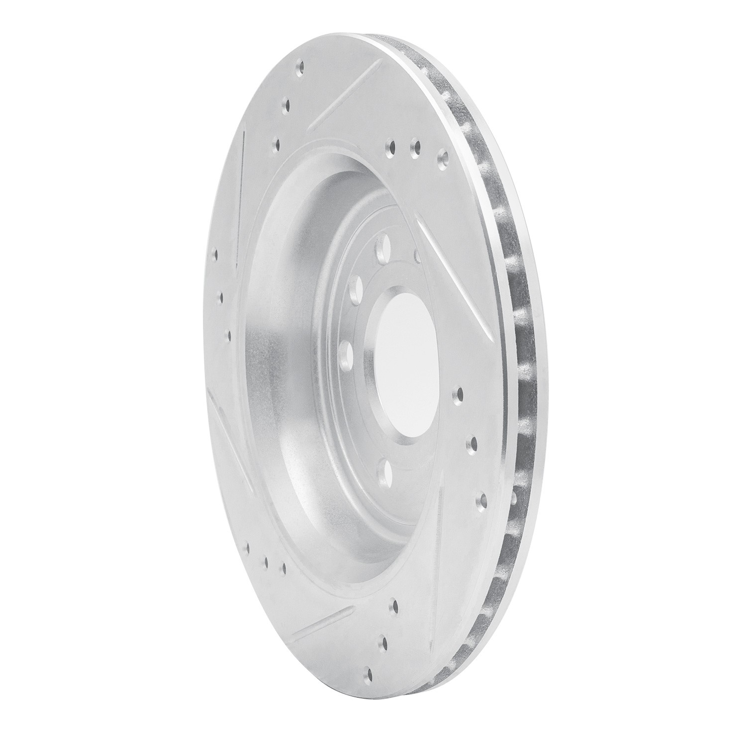 DYN 631-65018R DFC Brake Rotor - Drilled and Slotted - Silver - Image 2