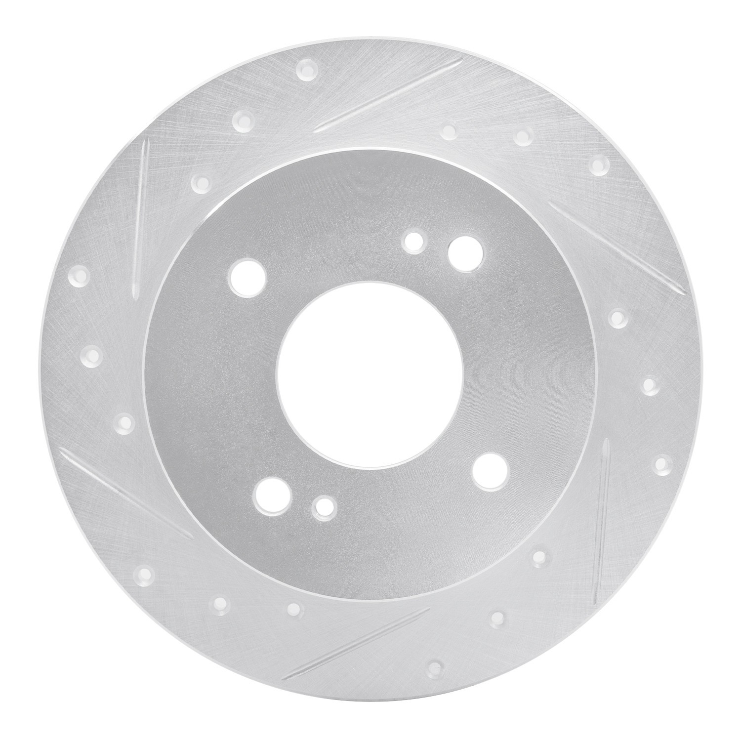 DYN 631-67010L DFC Brake Rotor - Drilled and Slotted - Silver - Image 2