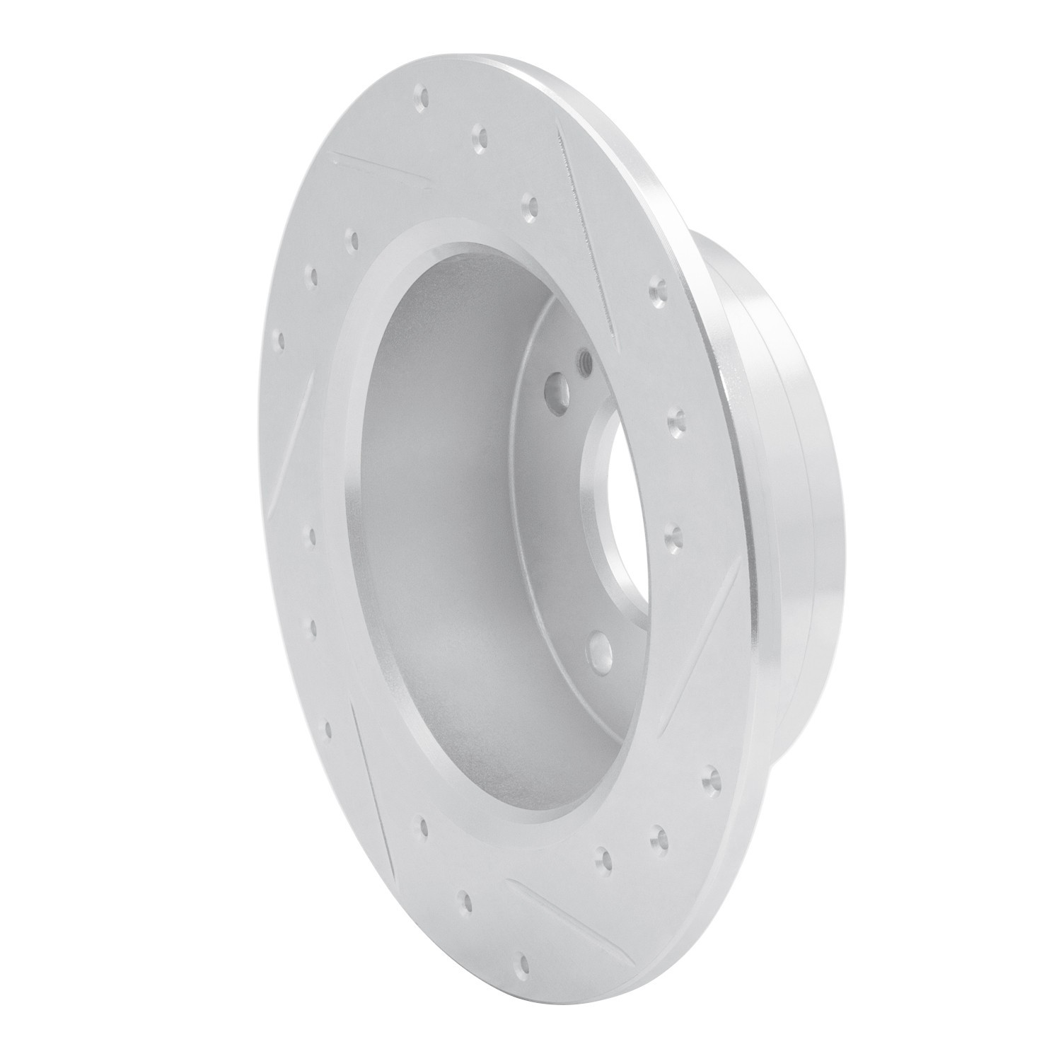 DYN 631-67010L DFC Brake Rotor - Drilled and Slotted - Silver - Image 3