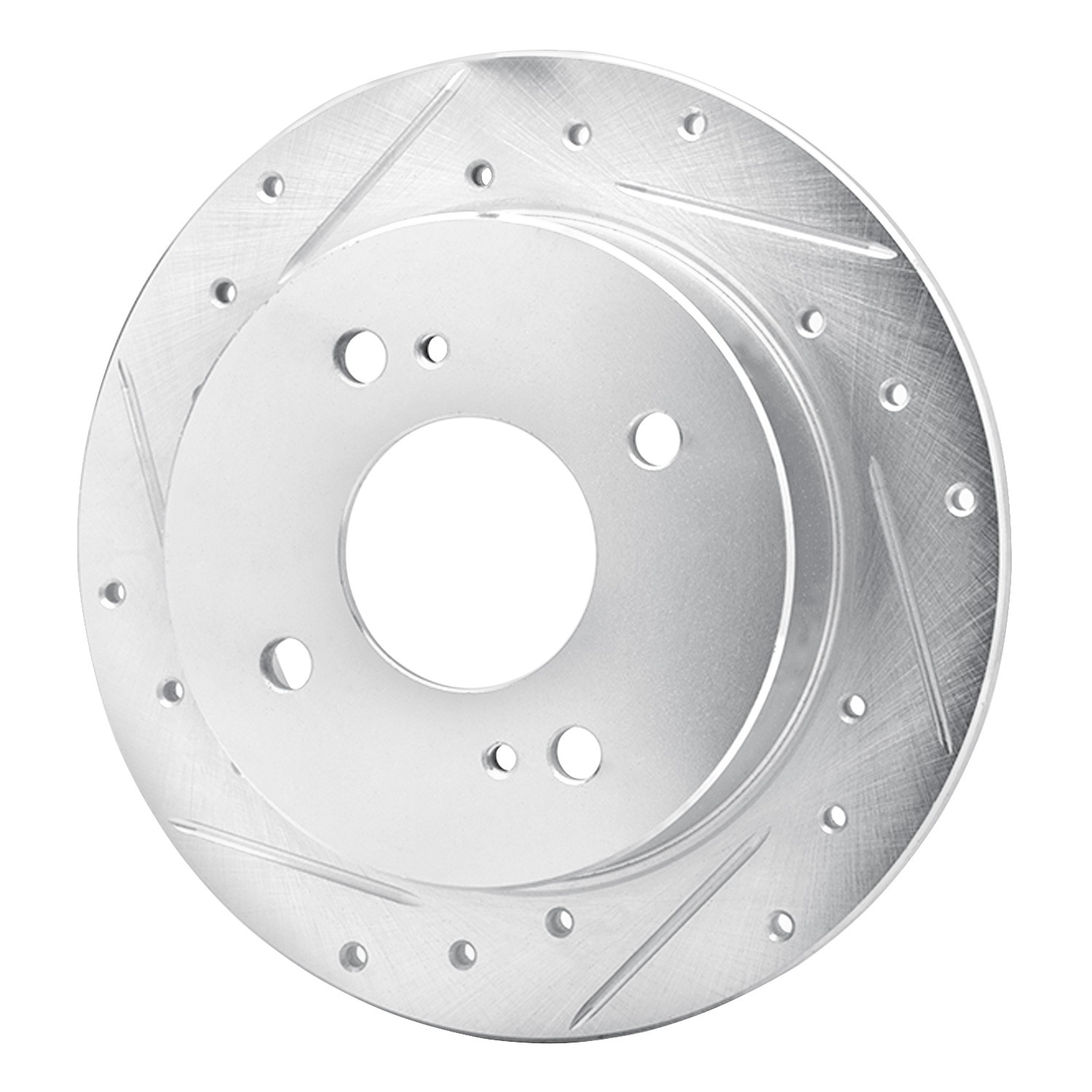 DYN 631-67012L DFC Brake Rotor - Drilled and Slotted - Silver - Image 3