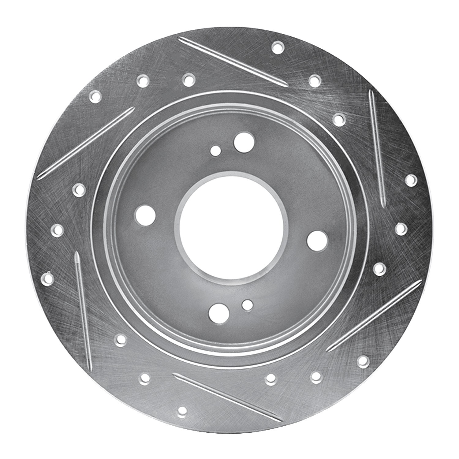 DYN 631-67012L DFC Brake Rotor - Drilled and Slotted - Silver - Image 4