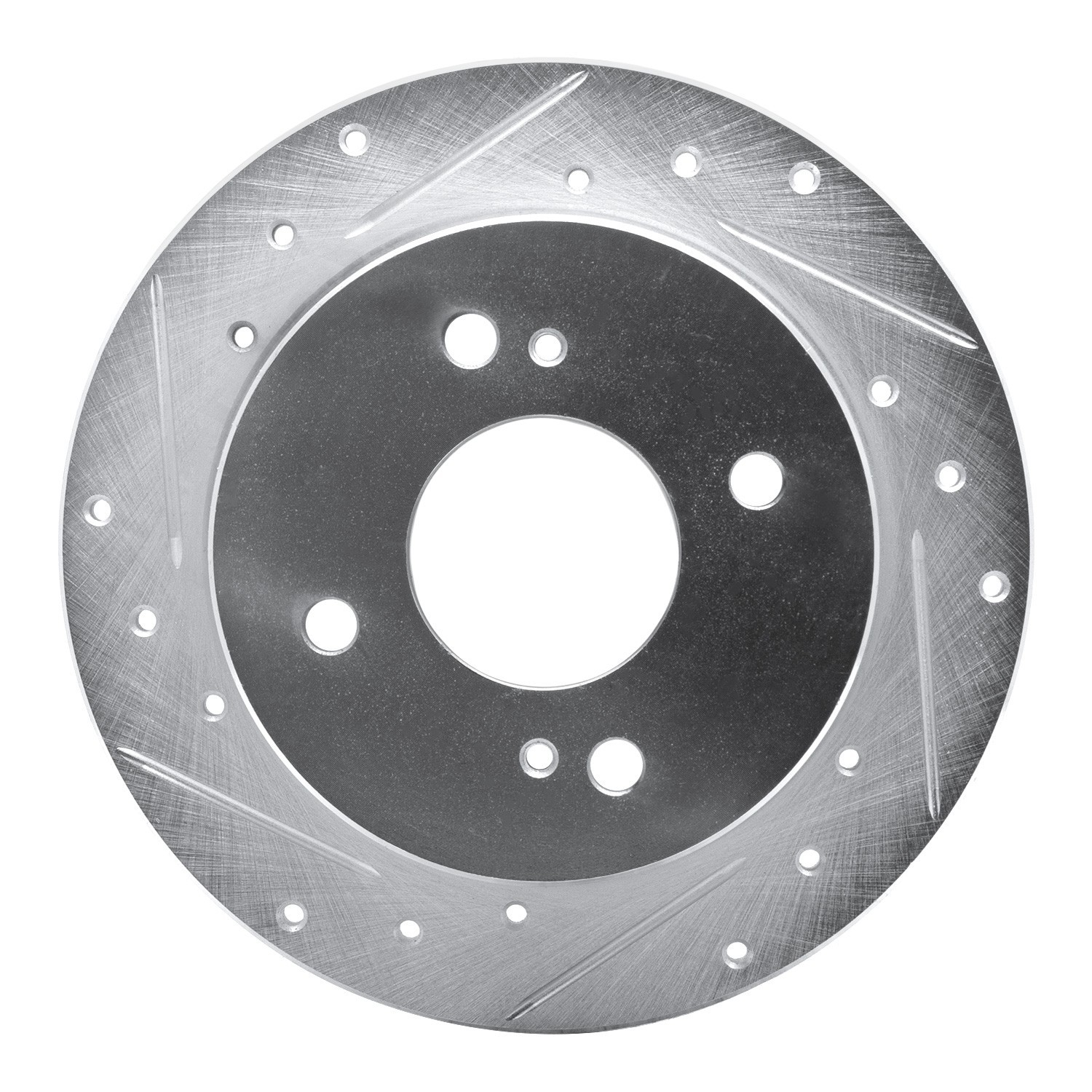 DYN 631-67012L DFC Brake Rotor - Drilled and Slotted - Silver