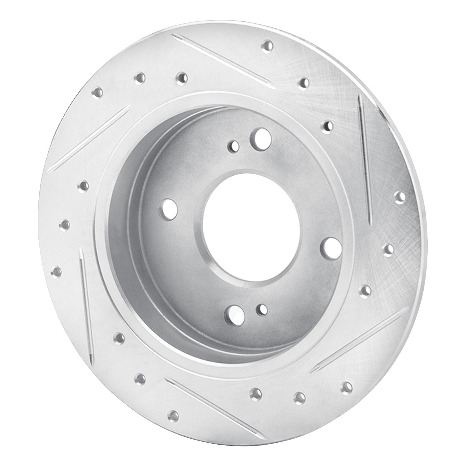 DYN 631-67012L DFC Brake Rotor - Drilled and Slotted - Silver - Image 2
