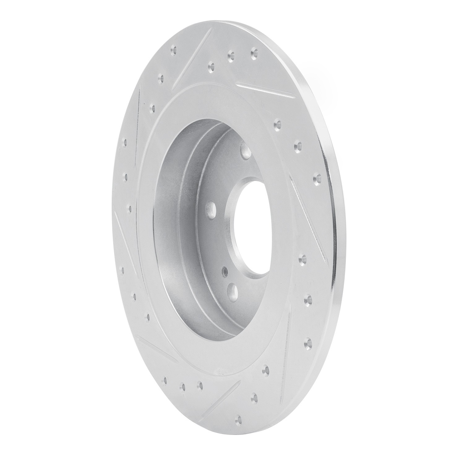 DYN 631-67018R DFC Brake Rotor - Drilled and Slotted - Silver - Image 2
