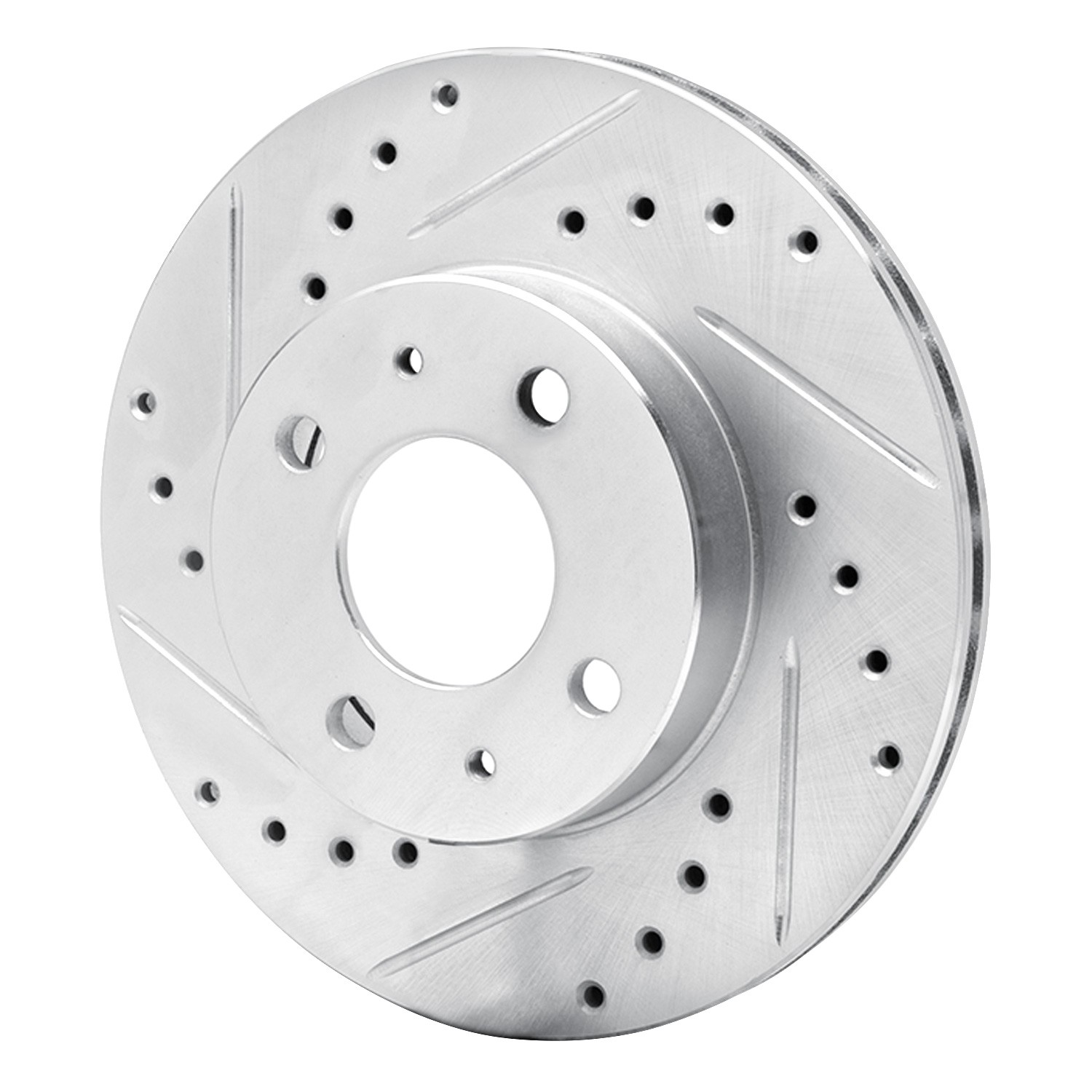 DYN 631-67037L DFC Brake Rotor - Drilled and Slotted - Silver - Image 3