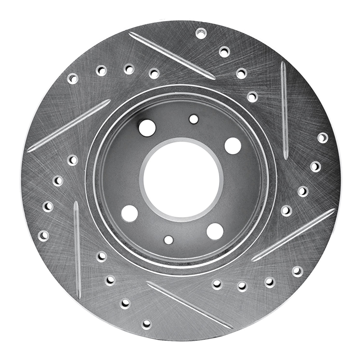 DYN 631-67037L DFC Brake Rotor - Drilled and Slotted - Silver - Image 4