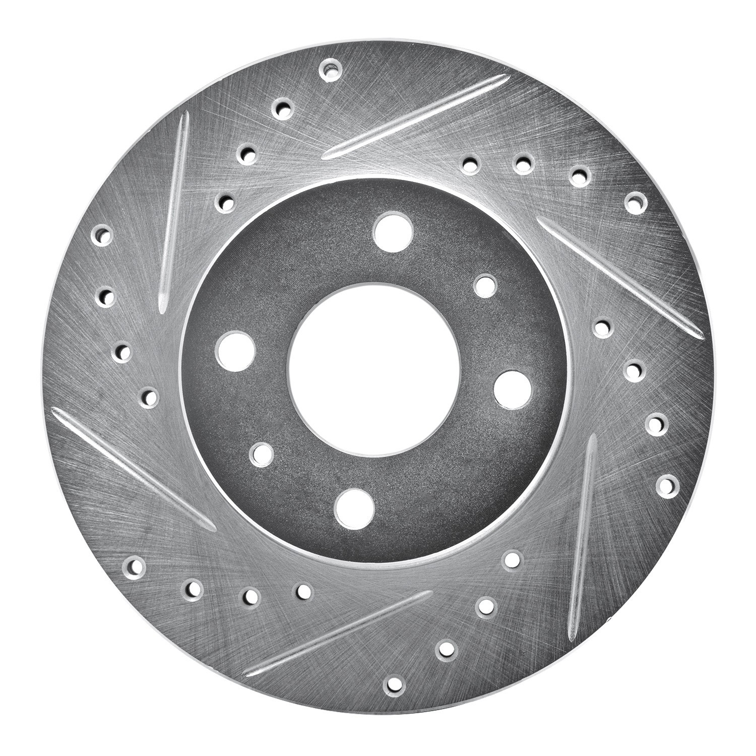 DYN 631-67037L DFC Brake Rotor - Drilled and Slotted - Silver - Image 5