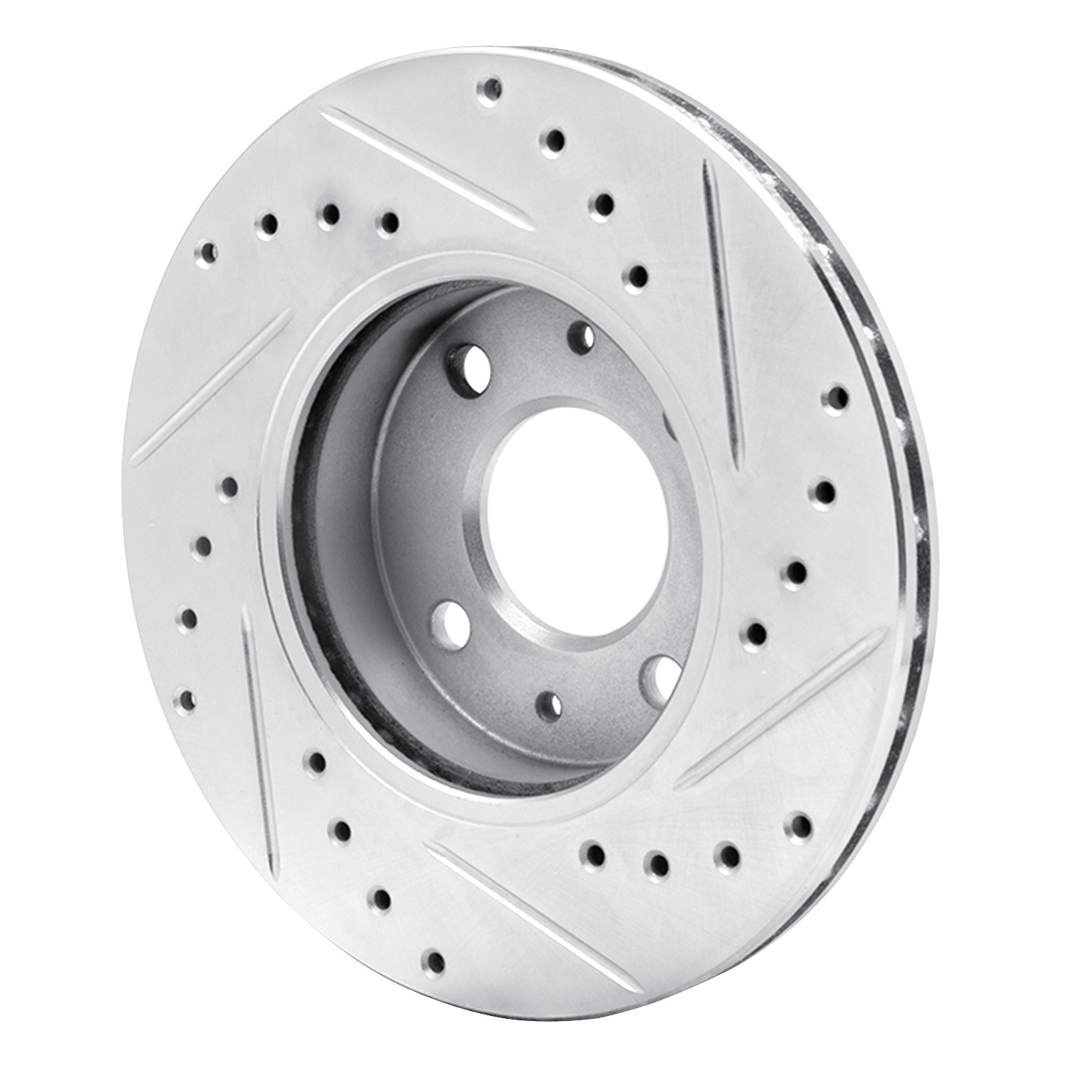 DYN 631-67037L DFC Brake Rotor - Drilled and Slotted - Silver - Image 2