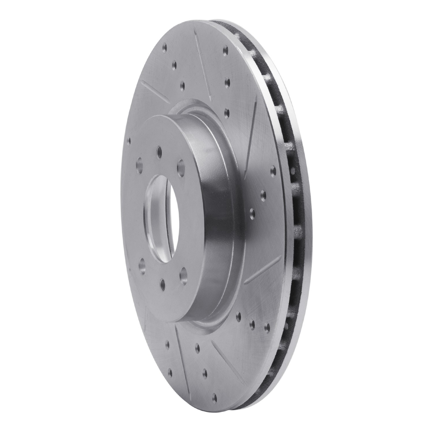 DYN 631-67054R DFC Brake Rotor - Drilled and Slotted - Silver - Image 2