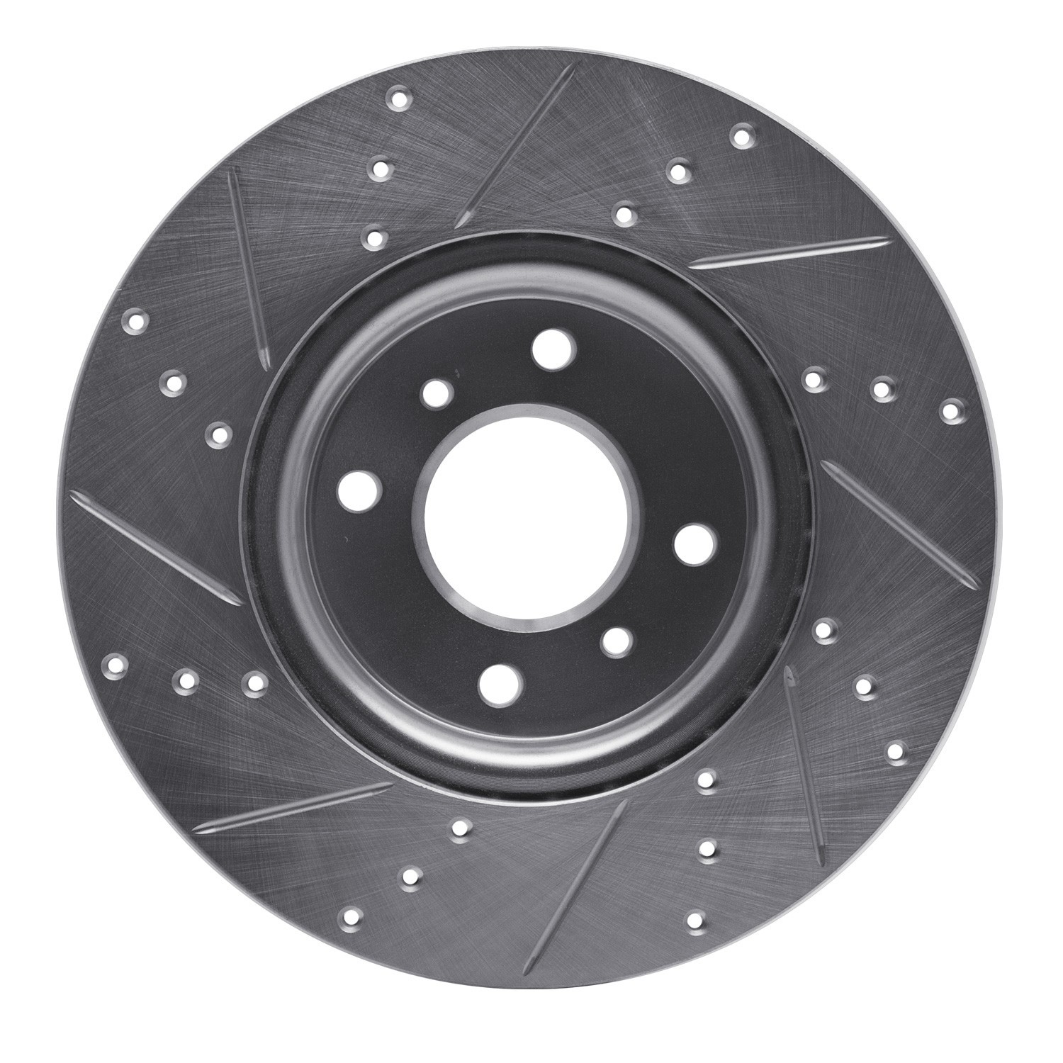 DYN 631-67054R DFC Brake Rotor - Drilled and Slotted - Silver - Image 5