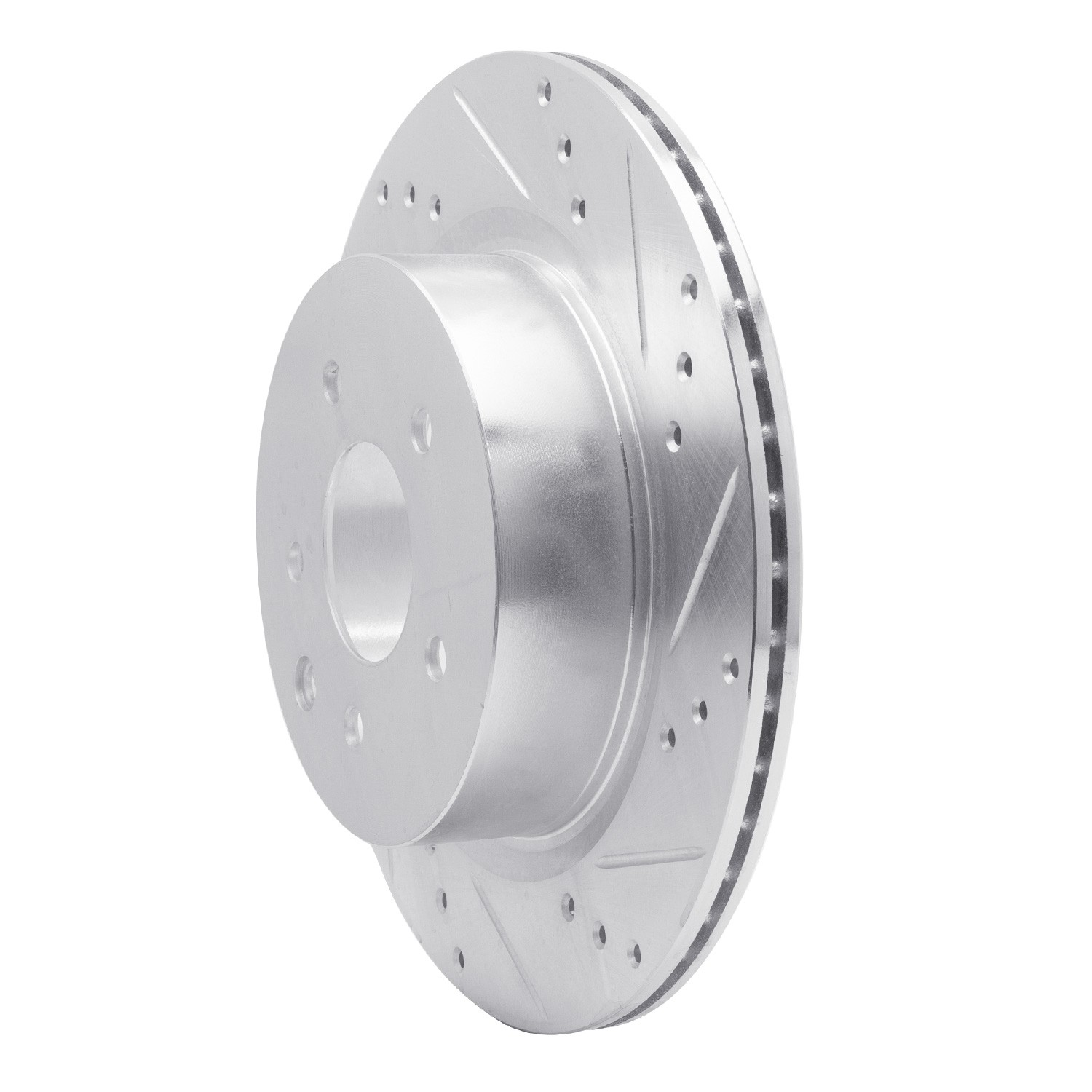 DYN 631-67055R DFC Brake Rotor - Drilled and Slotted - Silver - Image 3