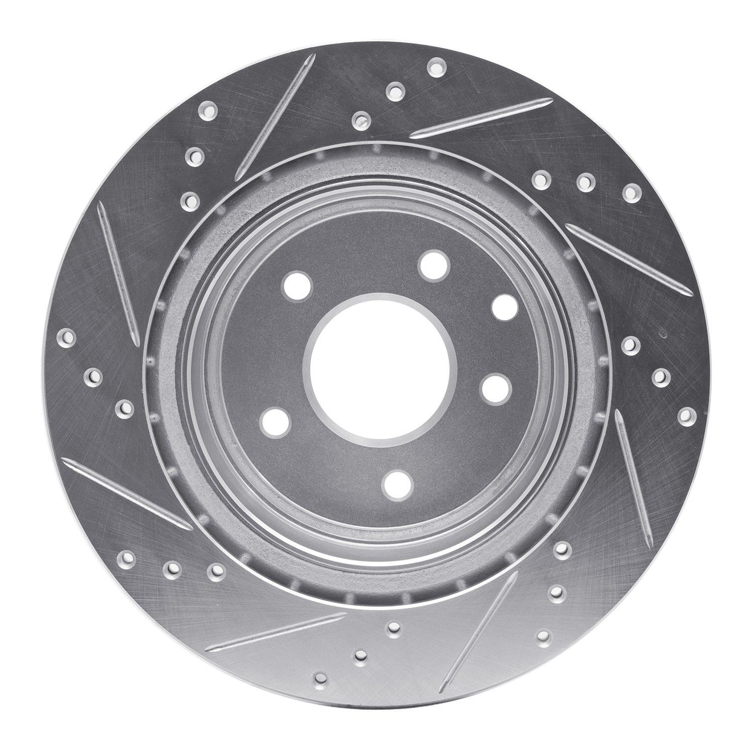 DYN 631-67055R DFC Brake Rotor - Drilled and Slotted - Silver - Image 4