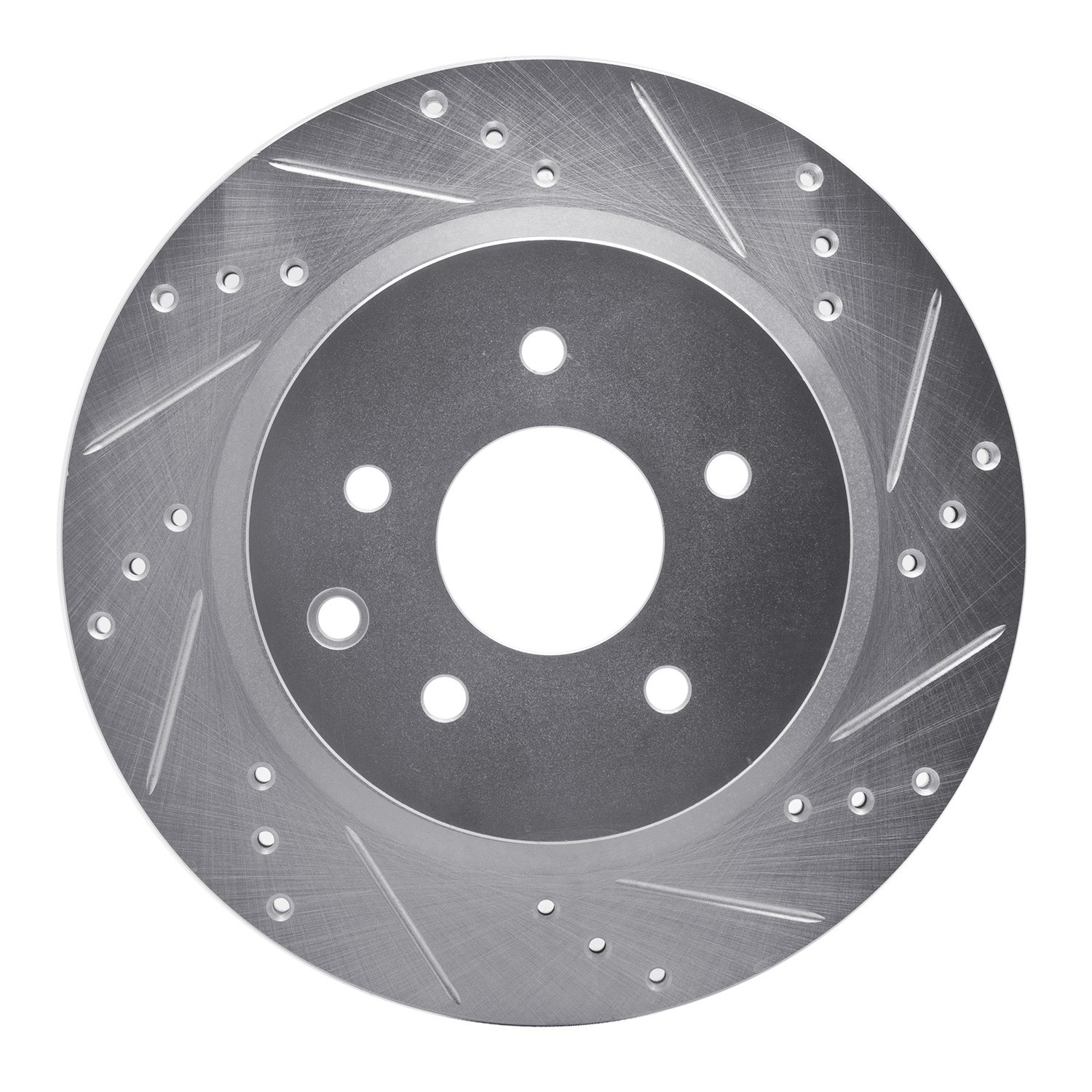 DYN 631-67055R DFC Brake Rotor - Drilled and Slotted - Silver - Image 5