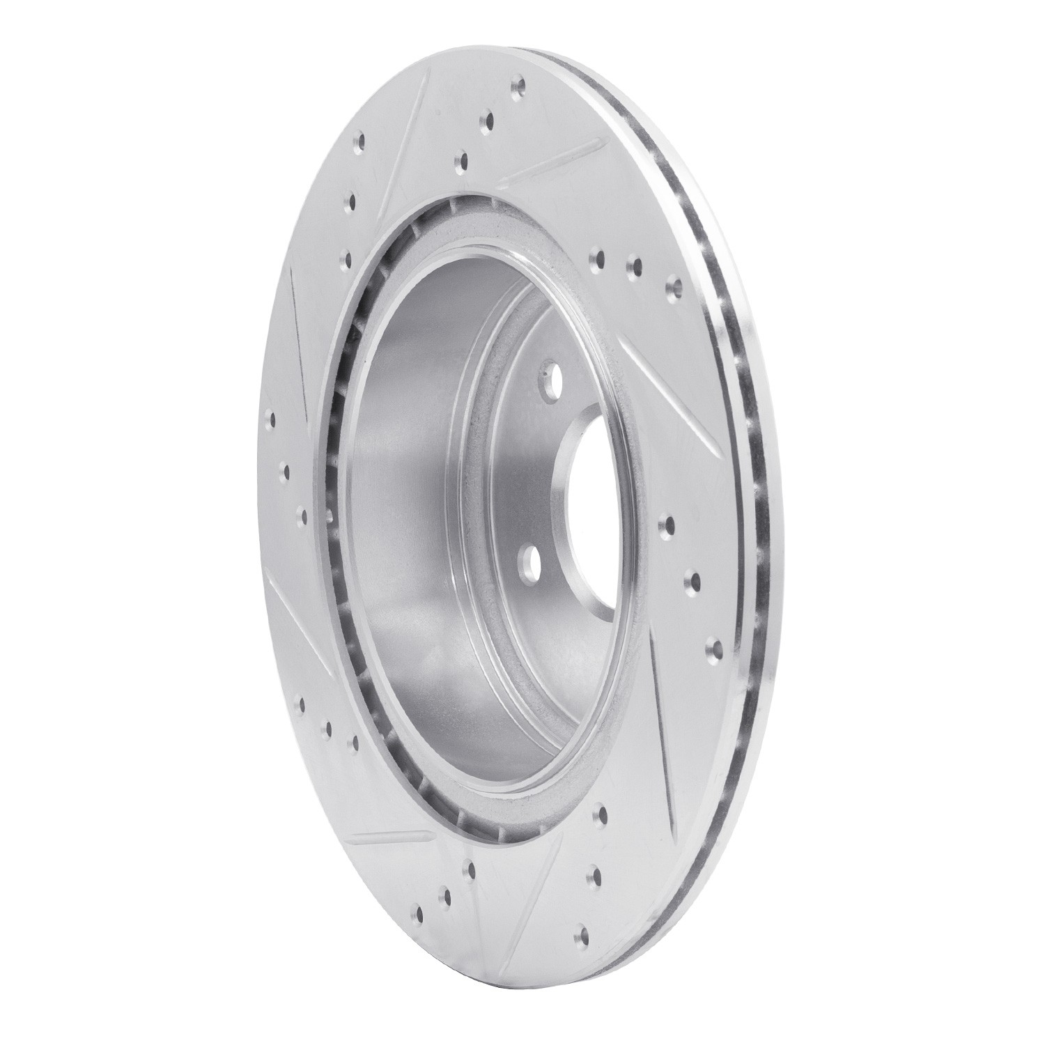DYN 631-67055R DFC Brake Rotor - Drilled and Slotted - Silver - Image 2